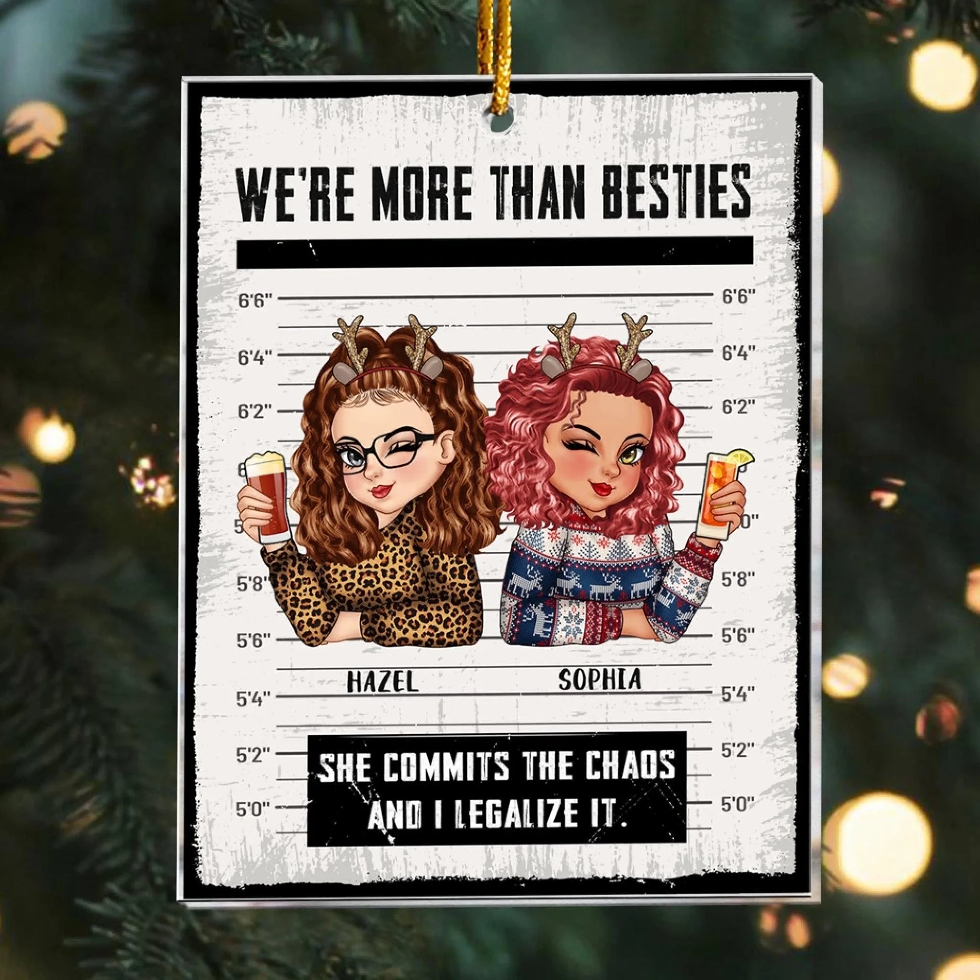 Partners In Crime - We’re More Than Besties - Personalized Acrylic Ornament