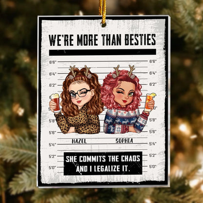 Partners In Crime - We’re More Than Besties - Personalized Acrylic Ornament
