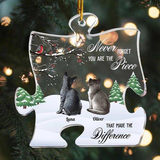 Never Forget You Are The Piece That Made The Difference - Personalized Pet Memorial Acrylic Ornament