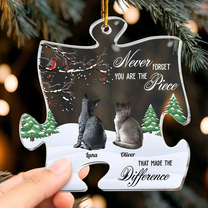 Never Forget You Are The Piece That Made The Difference - Personalized Pet Memorial Acrylic Ornament