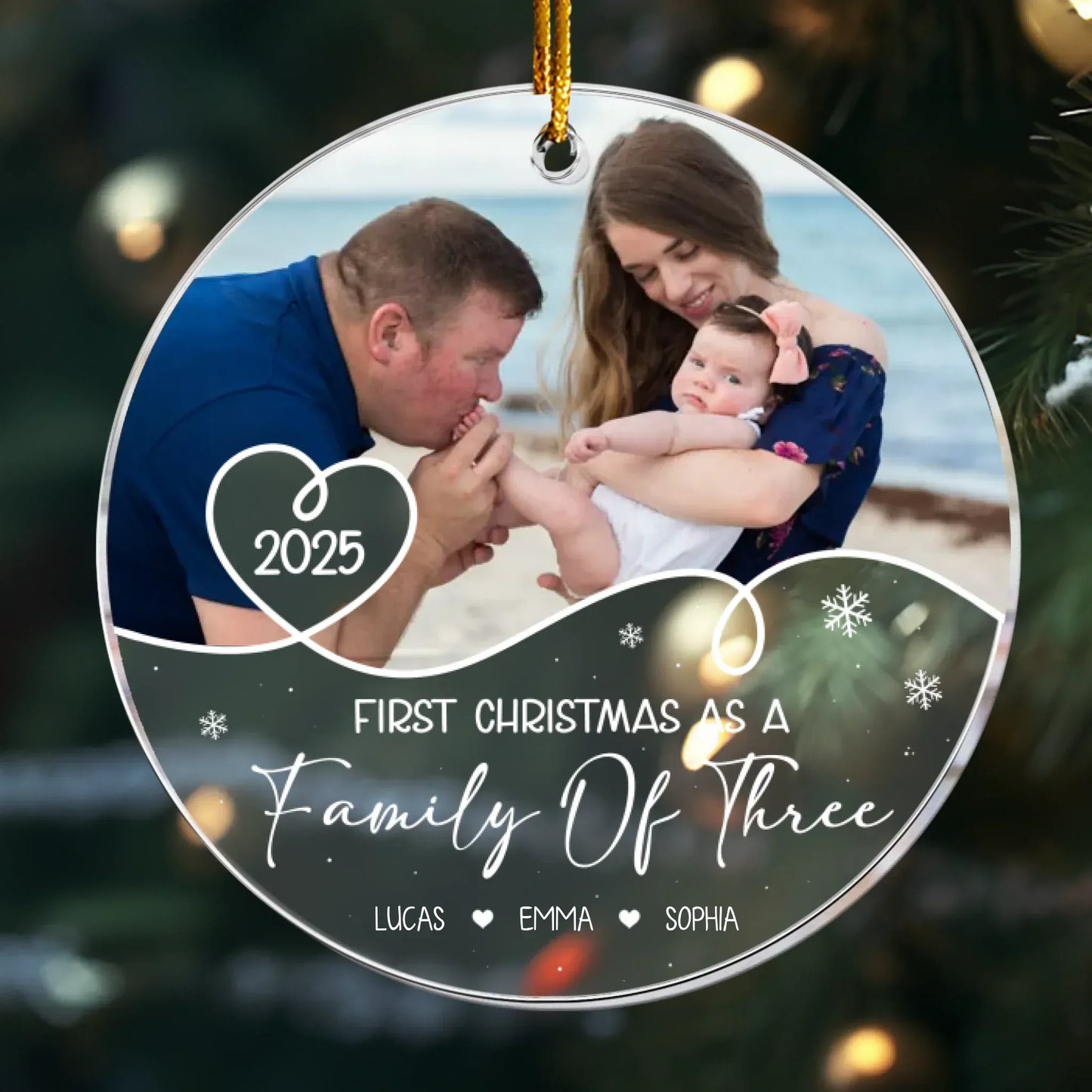Personalized Ornaments Ornament Acrylic / Glass / 3.5in / 8.9cm Our First Christmas 2025 - Personalized Family Acrylic Ornament