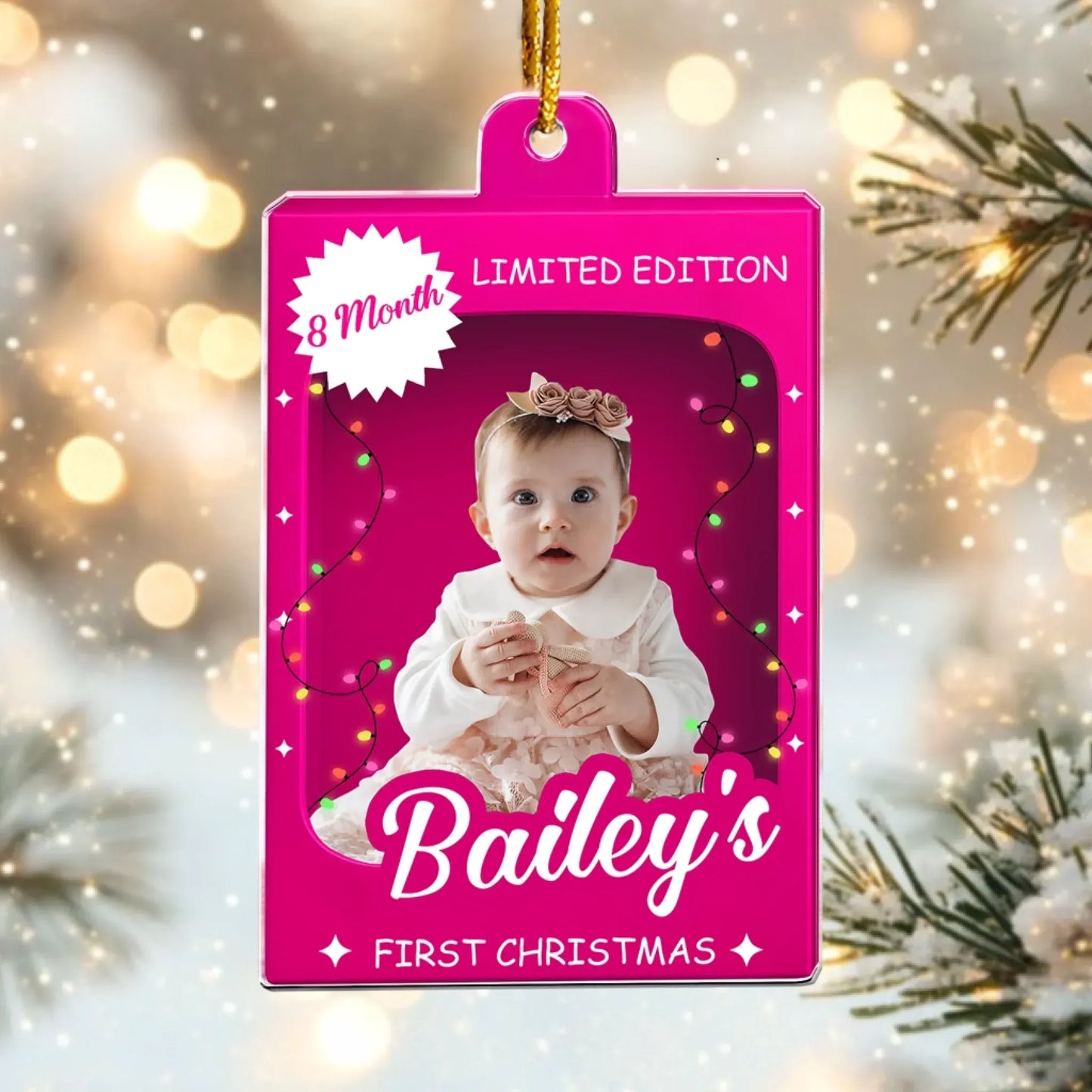 Personalized Ornaments Baby’s First Christmas Toy Box - Christmas Custom Gift - Personalized Acrylic Photo Ornament