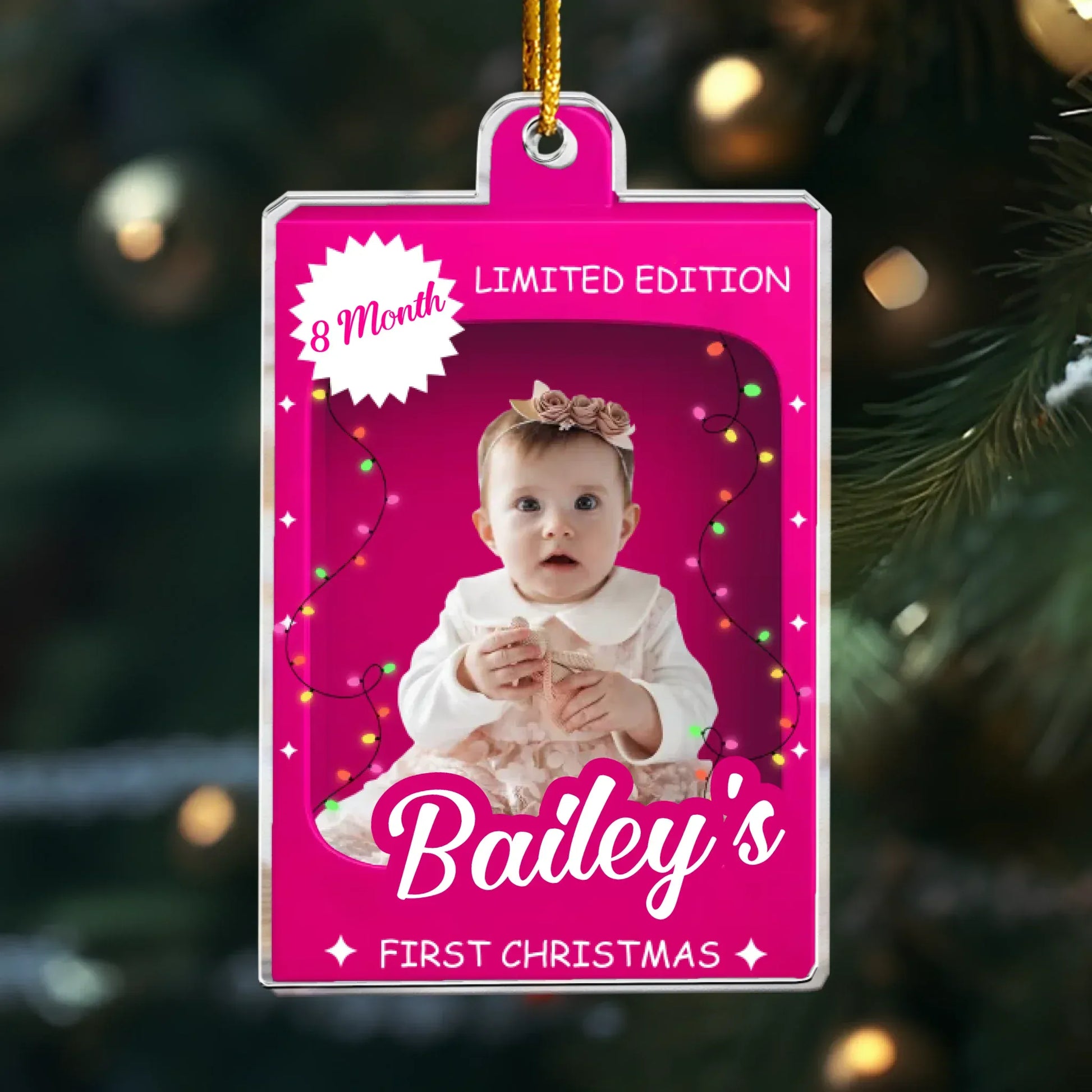 Personalized Ornaments Ornament Acrylic / Glass / 3.5in / 8.9cm Baby’s First Christmas Toy Box - Christmas Custom Gift - Personalized Acrylic Photo Ornament