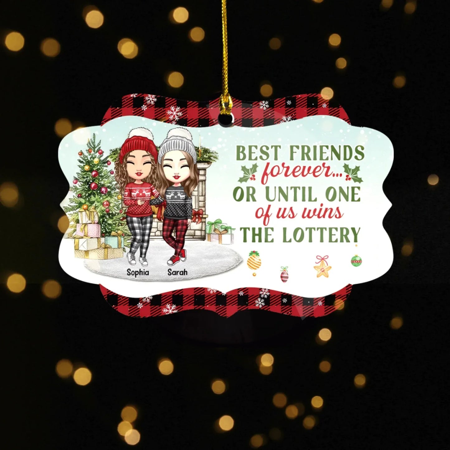 Personalized Ornaments Friends Who Slay Together, Stay together - Personalized Friends Custom Acrylic Ornament