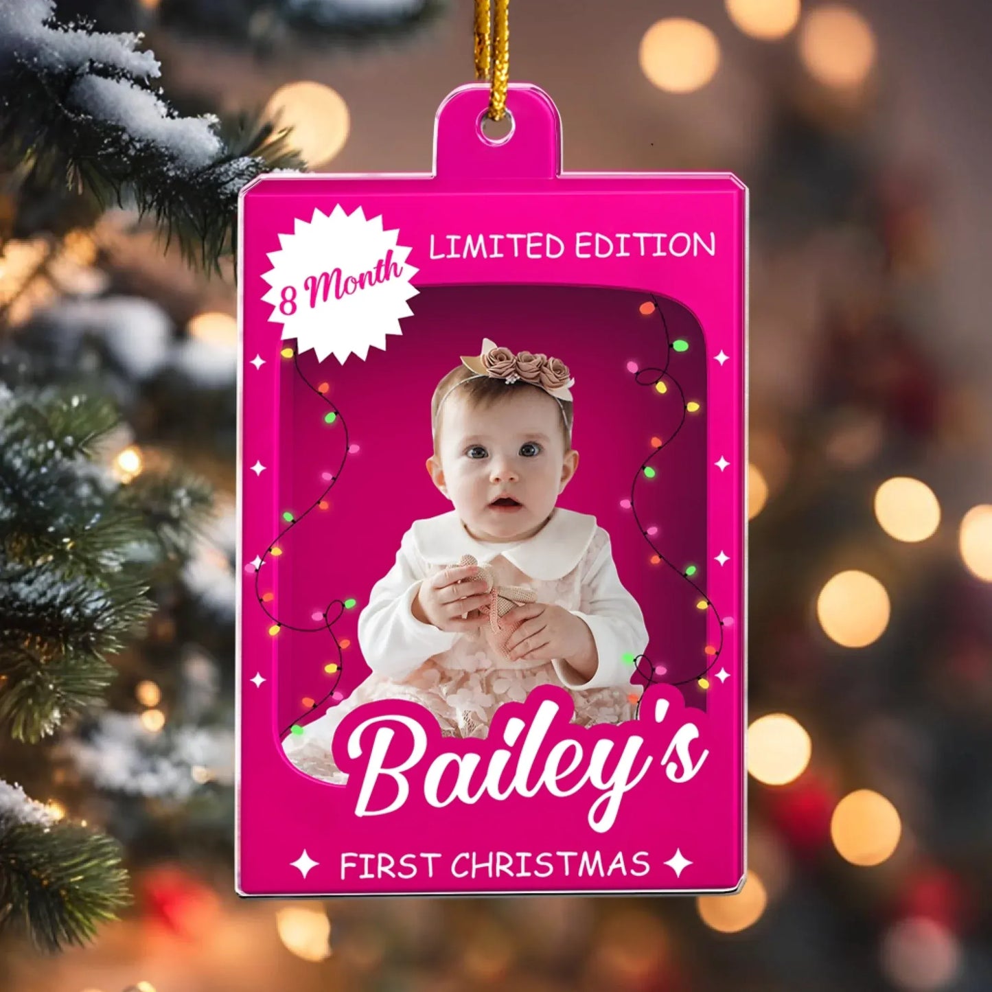 Personalized Ornaments Baby’s First Christmas Toy Box - Christmas Custom Gift - Personalized Acrylic Photo Ornament