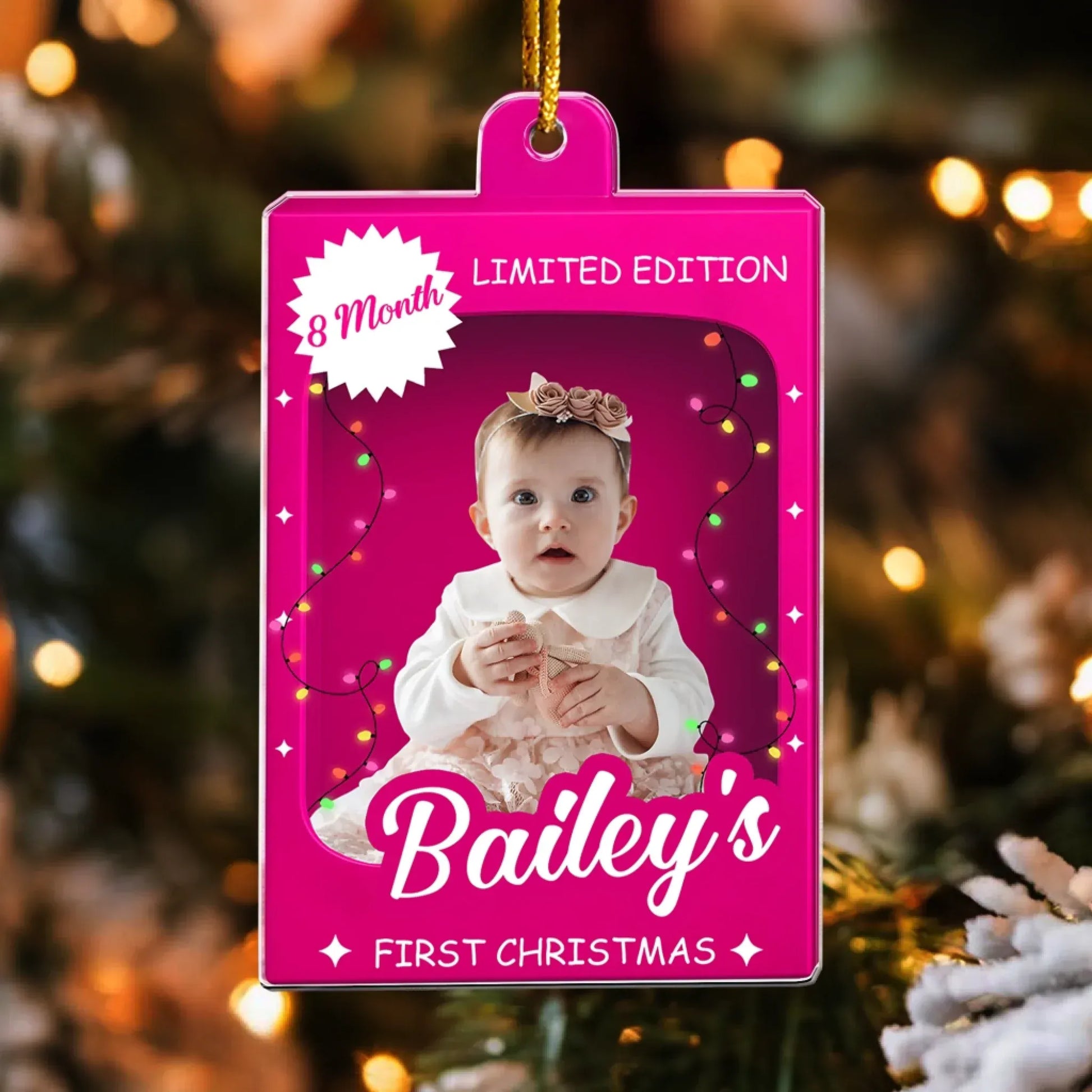 Personalized Ornaments Baby’s First Christmas Toy Box - Christmas Custom Gift - Personalized Acrylic Photo Ornament