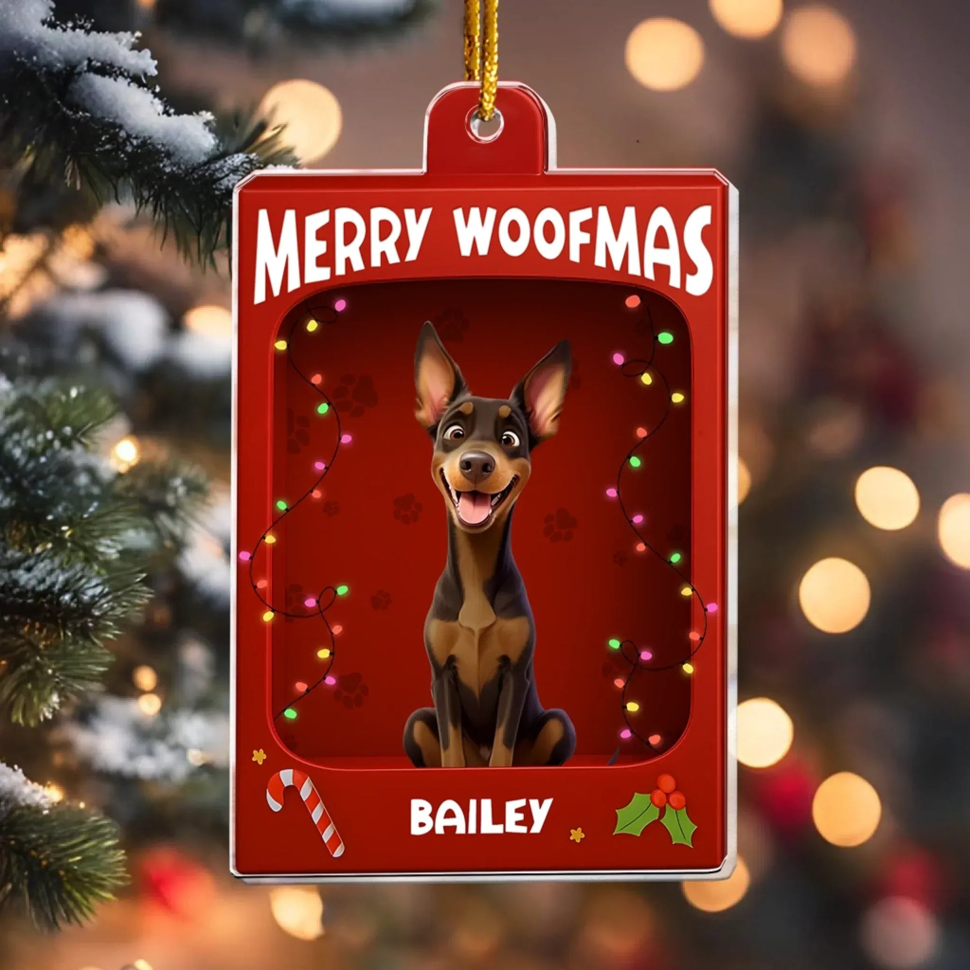 Personalized Ornaments Dog Christmas Toy Box - Merry Woofmas 2025 - Personalized Acrylic Ornament