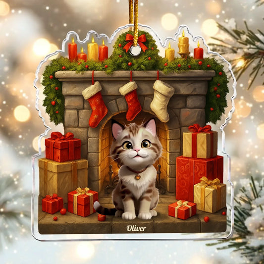 Personalized Ornaments Meowy Catmas - Christmas Cat Lovers - Personalized Acrylic Ornament