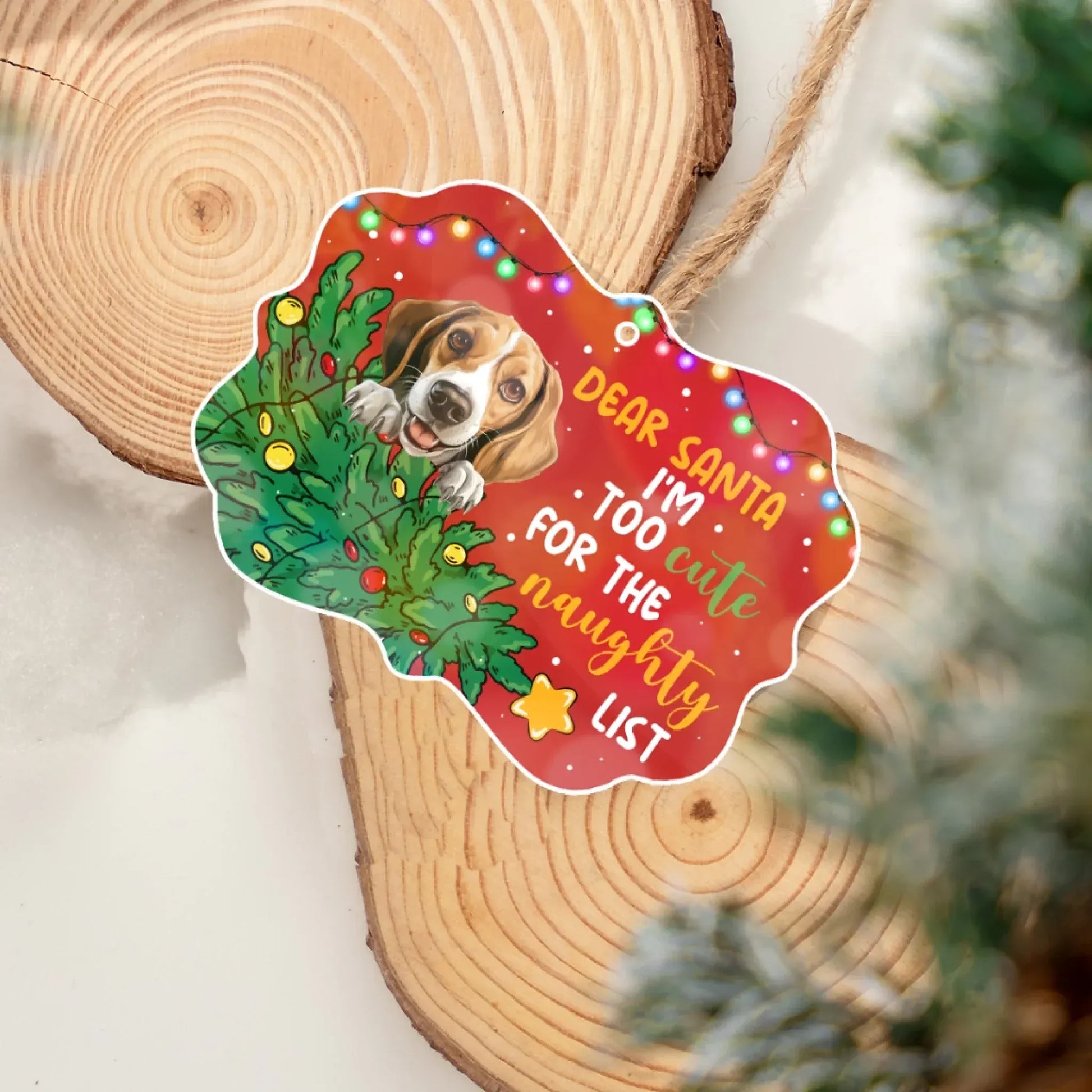 Personalized Ornaments Dear Santa, I'm Too Cute For The Naughty List - Personalized Dog And Cat Lovers Custom Ornament