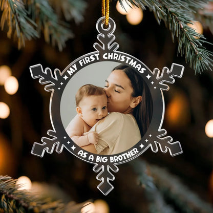 Personalized Ornaments My First Christmas As a Mom - Personalized Acrylic Photo Ornament