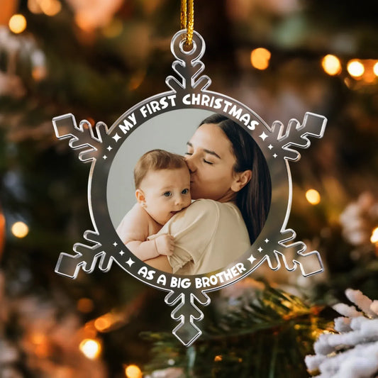 Personalized Ornaments My First Christmas As a Mom - Personalized Acrylic Photo Ornament