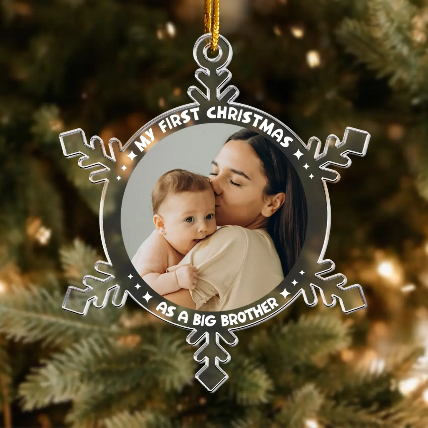 Personalized Ornaments My First Christmas As a Mom - Personalized Acrylic Photo Ornament