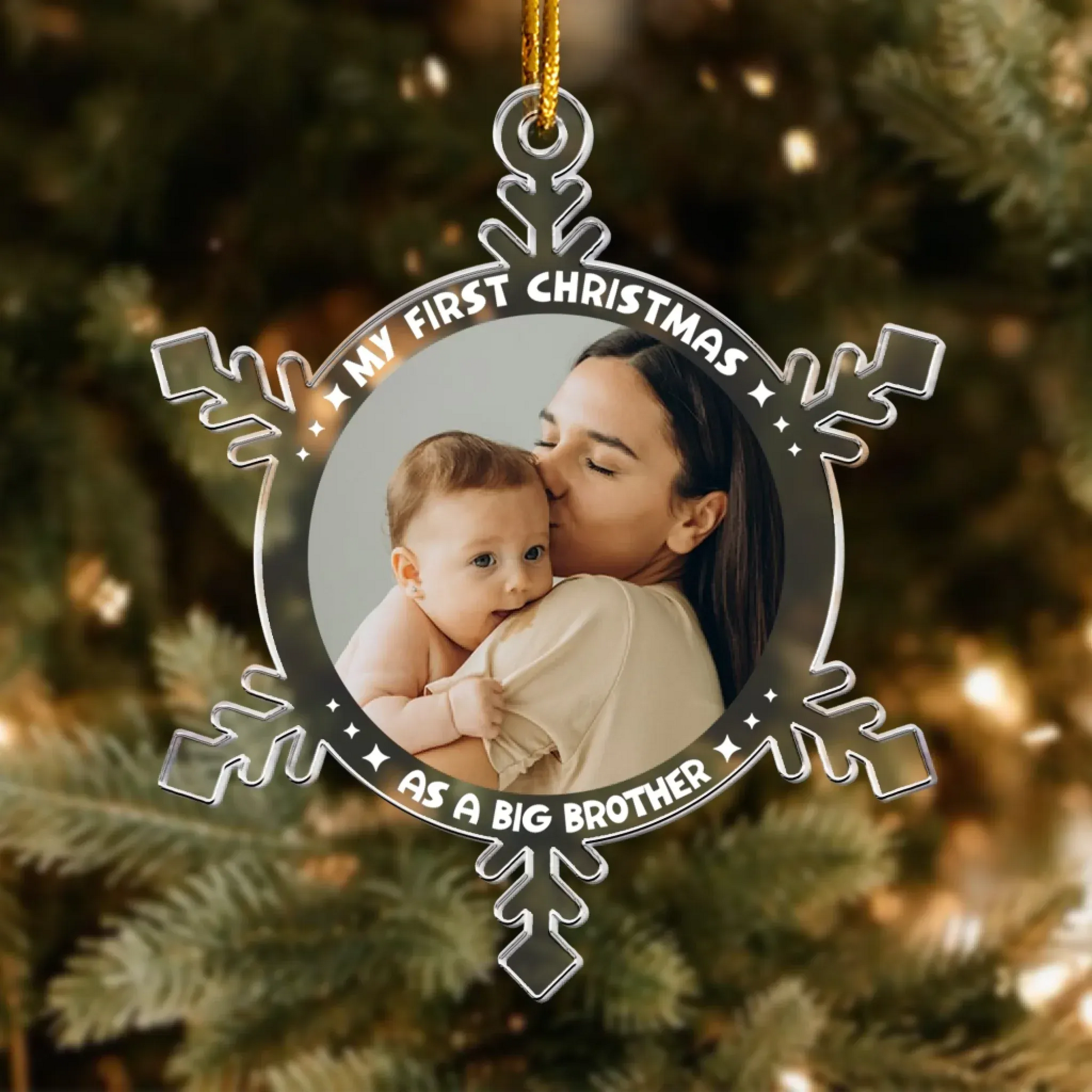 Personalized Ornaments My First Christmas As a Mom - Personalized Acrylic Photo Ornament