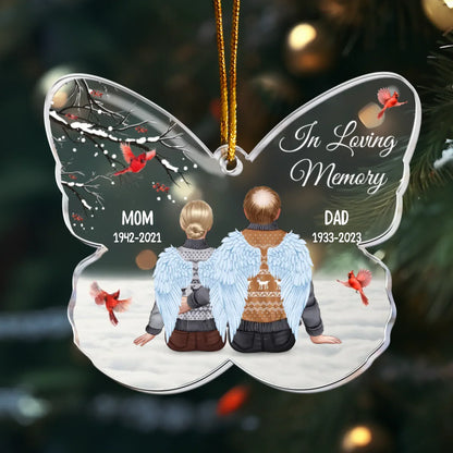 Personalized Ornaments Ornament Acrylic / Glass / 3.5in / 8.9cm In Loving Memory Mom & Dad - Memorial Gift For Family - Personalized Acrylic Ornament