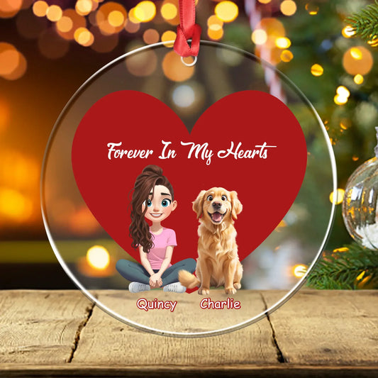 Personalized Ornaments Ornament Acrylic DMT / Glass / 3.5in / 8.9cm Together Always In Pixar Style - Personalized Dog Lovers Acrylic Ornament