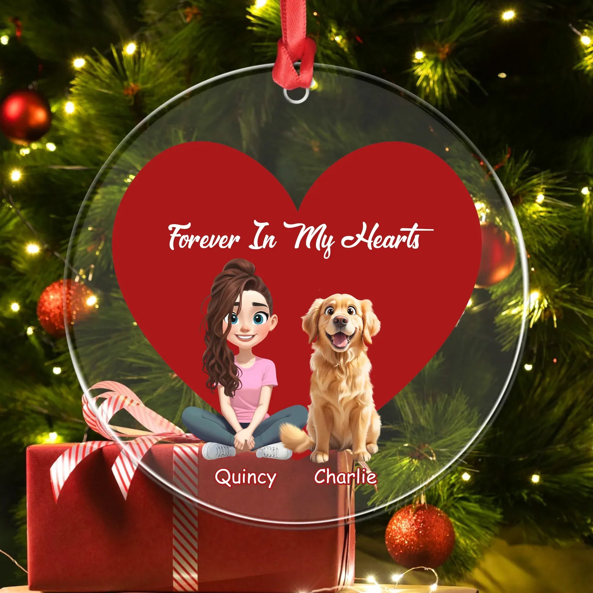 Personalized Ornaments Together Always In Pixar Style - Personalized Dog Lovers Acrylic Ornament