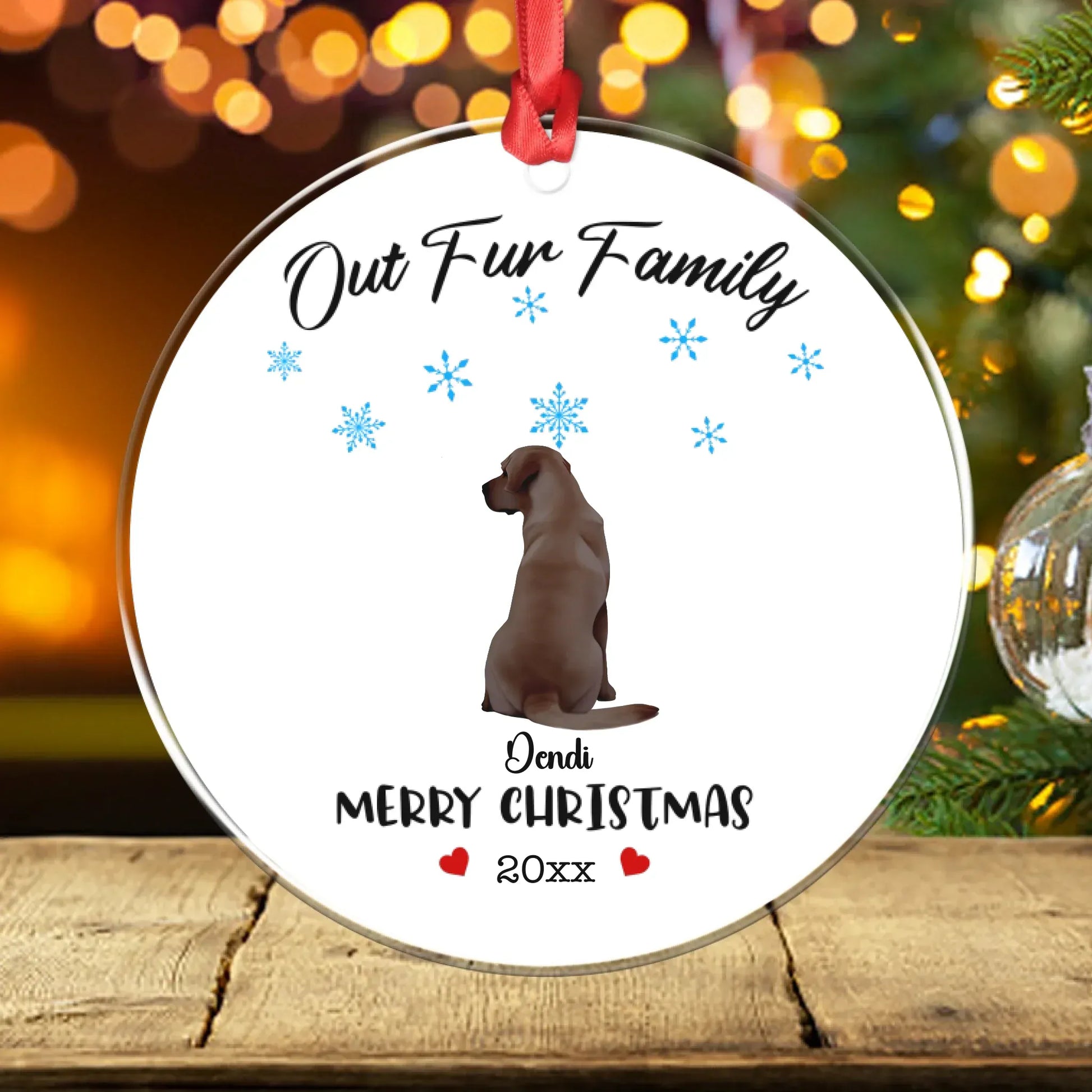 Personalized Ornaments Ornament Acrylic DMT / Glass / 3.5in / 8.9cm Your Beloved Furry Family - Personalized Dog Lovers Acrylic Ornament