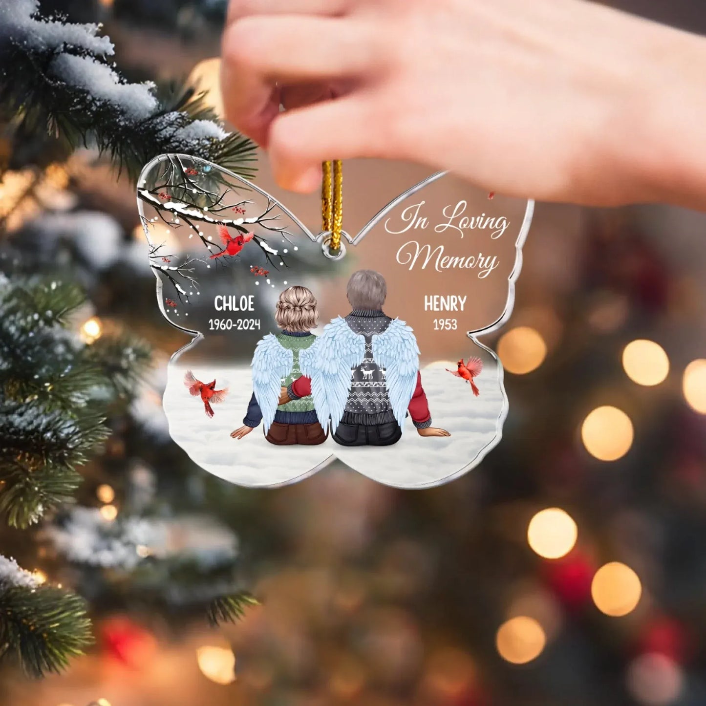 Personalized Ornaments In Loving Memory Mom & Dad - Memorial Gift For Family - Personalized Acrylic Ornament