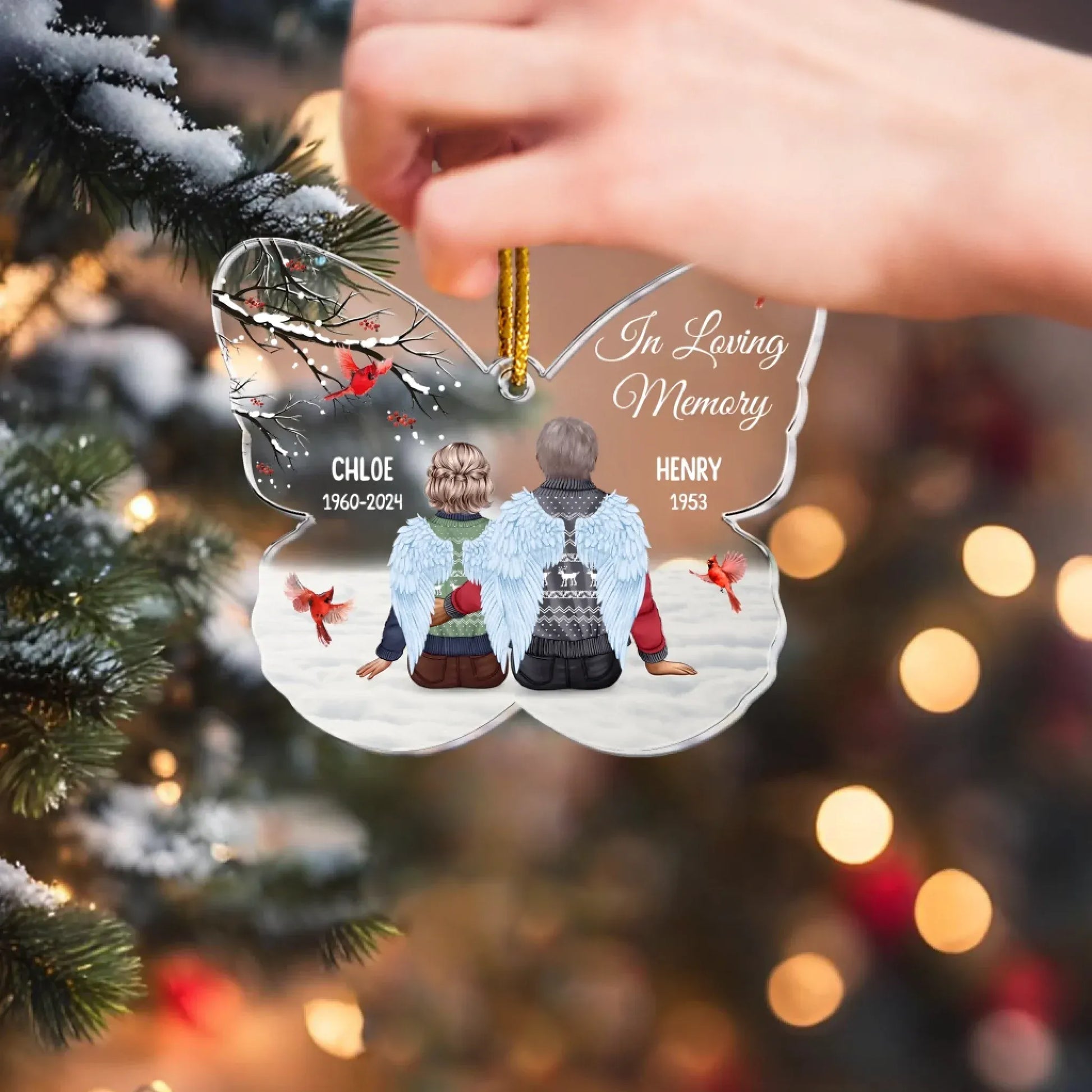 Personalized Ornaments In Loving Memory Mom & Dad - Memorial Gift For Family - Personalized Acrylic Ornament