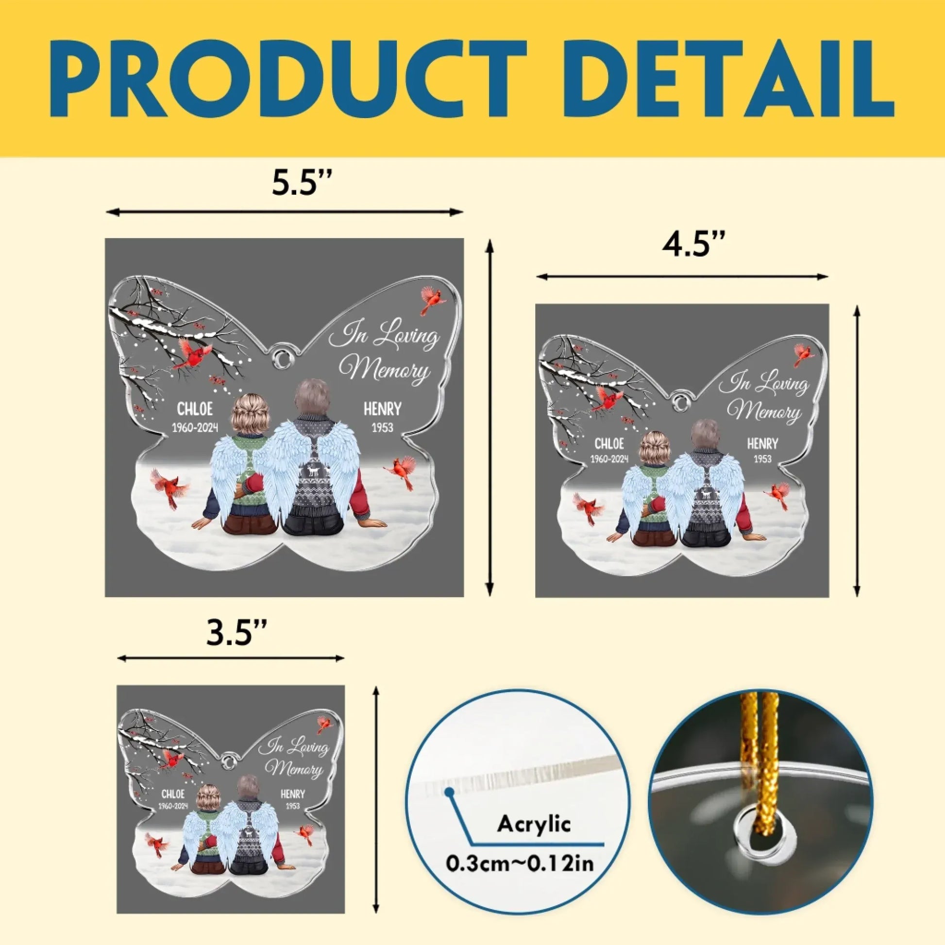 Personalized Ornaments In Loving Memory Mom & Dad - Memorial Gift For Family - Personalized Acrylic Ornament