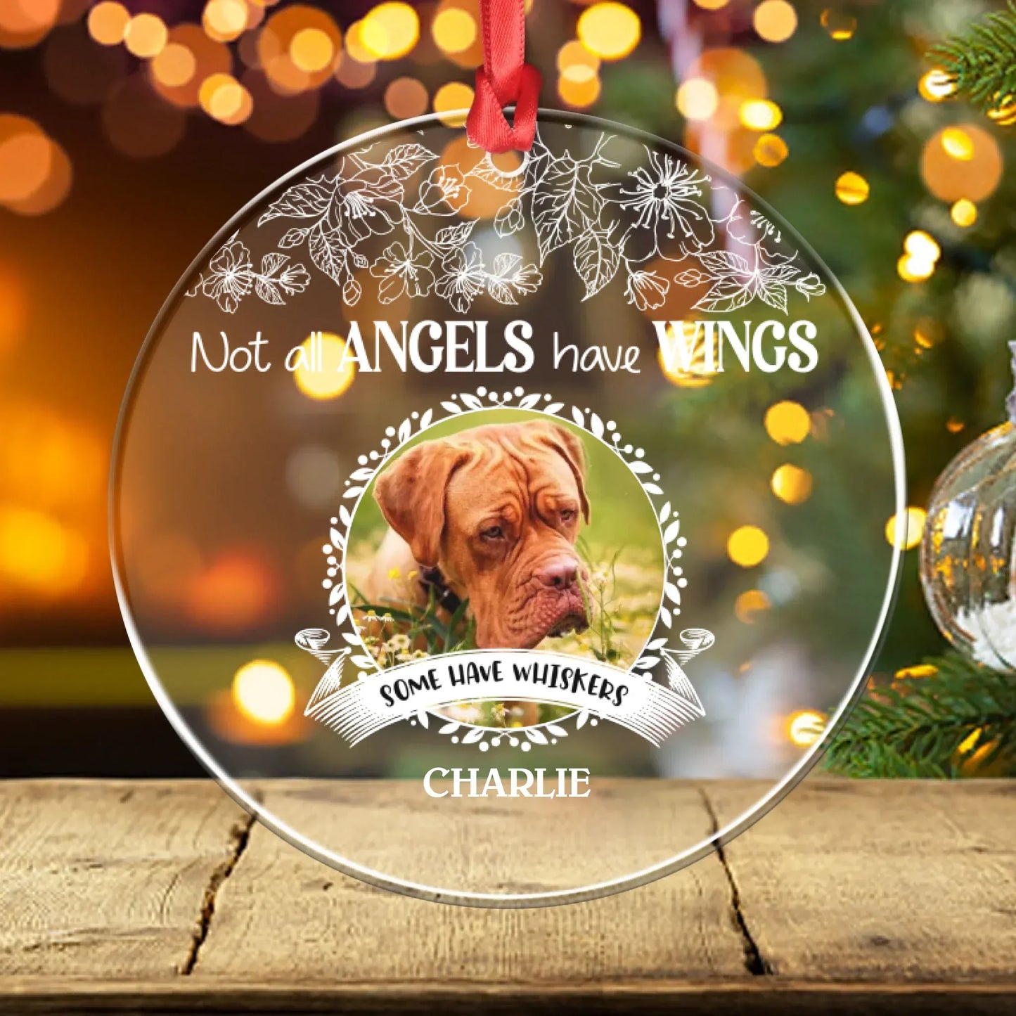 Personalized Ornaments Ornament Acrylic DMT / Glass / 3.5in / 8.9cm Not All Angels Have Wings - Personalized Dog Photo Acrylic Ornament