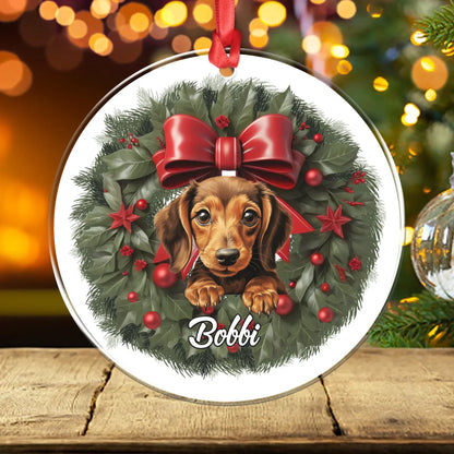 Personalized Ornaments Ornament Acrylic DMT / Glass / 3.5in / 8.9cm My Little Christmas Miracle - Personalized Dog Lovers Acrylic Ornament