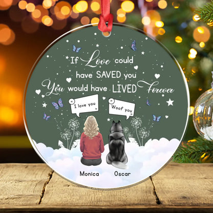 Personalized Ornaments Ornament Acrylic DMT / Glass / 3.5in / 8.9cm Because You Left Pawprints On My Heart - Personalized Dog Lovers Custom Acrylic Ornament