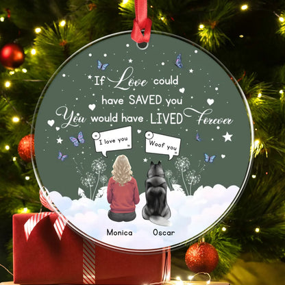 Personalized Ornaments Because You Left Pawprints On My Heart - Personalized Dog Lovers Custom Acrylic Ornament