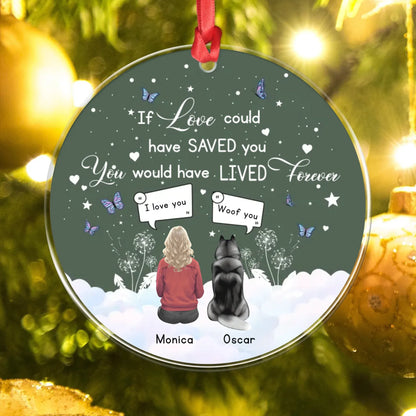 Personalized Ornaments Because You Left Pawprints On My Heart - Personalized Dog Lovers Custom Acrylic Ornament