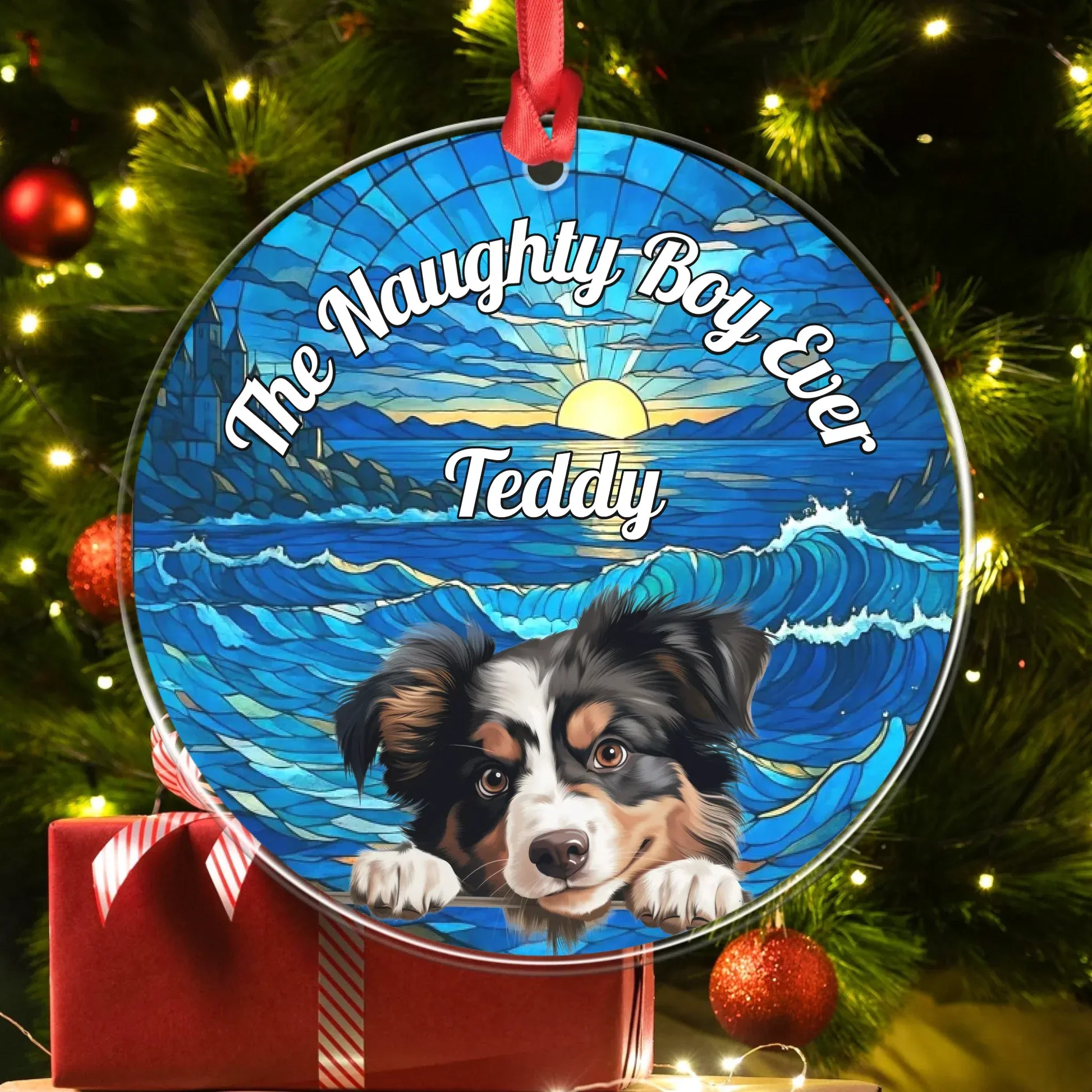 Personalized Ornaments The Naughty Dog Ever On Translucent Art - Personalized Dog Lover Custom Acrylic Ornament