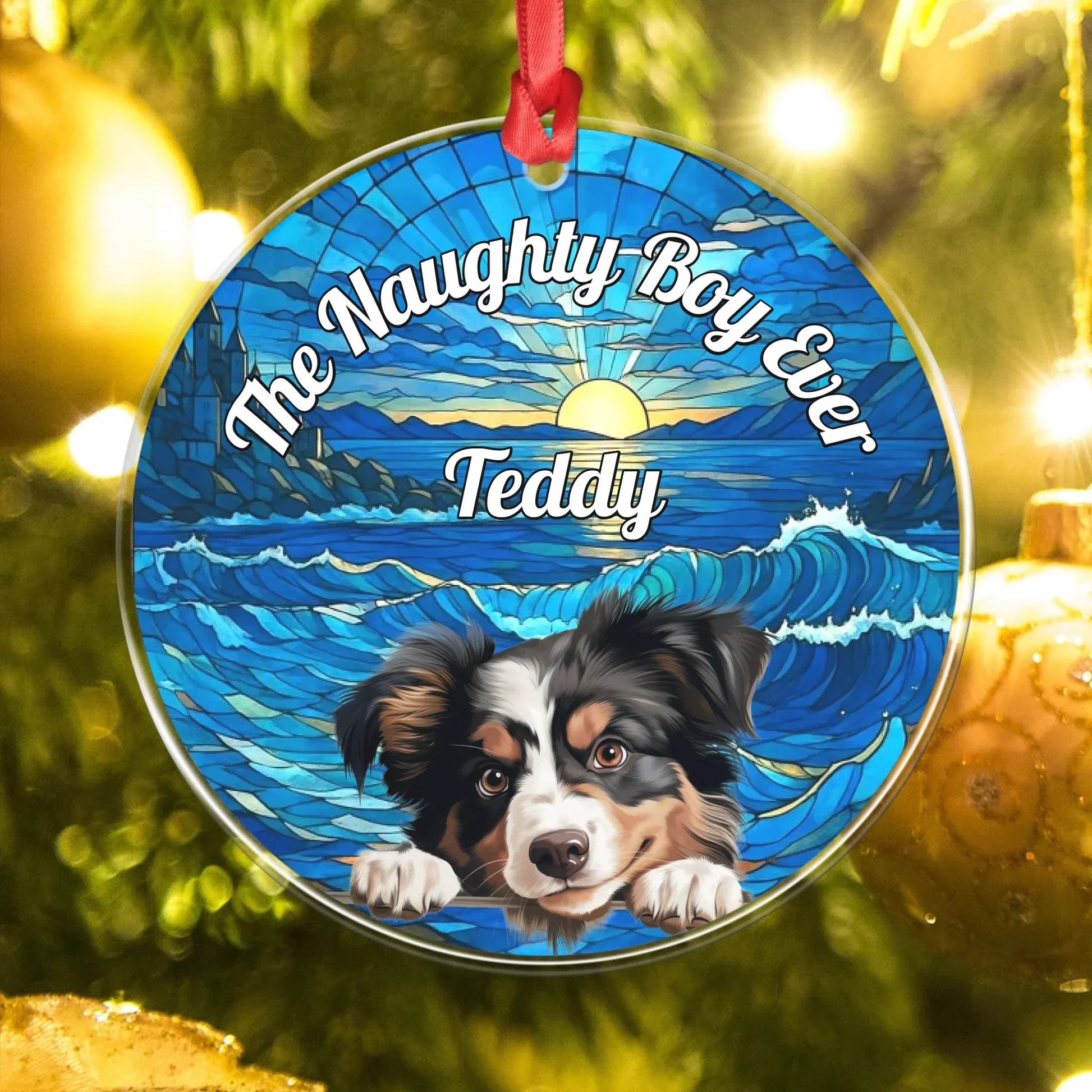 Personalized Ornaments The Naughty Dog Ever On Translucent Art - Personalized Dog Lover Custom Acrylic Ornament