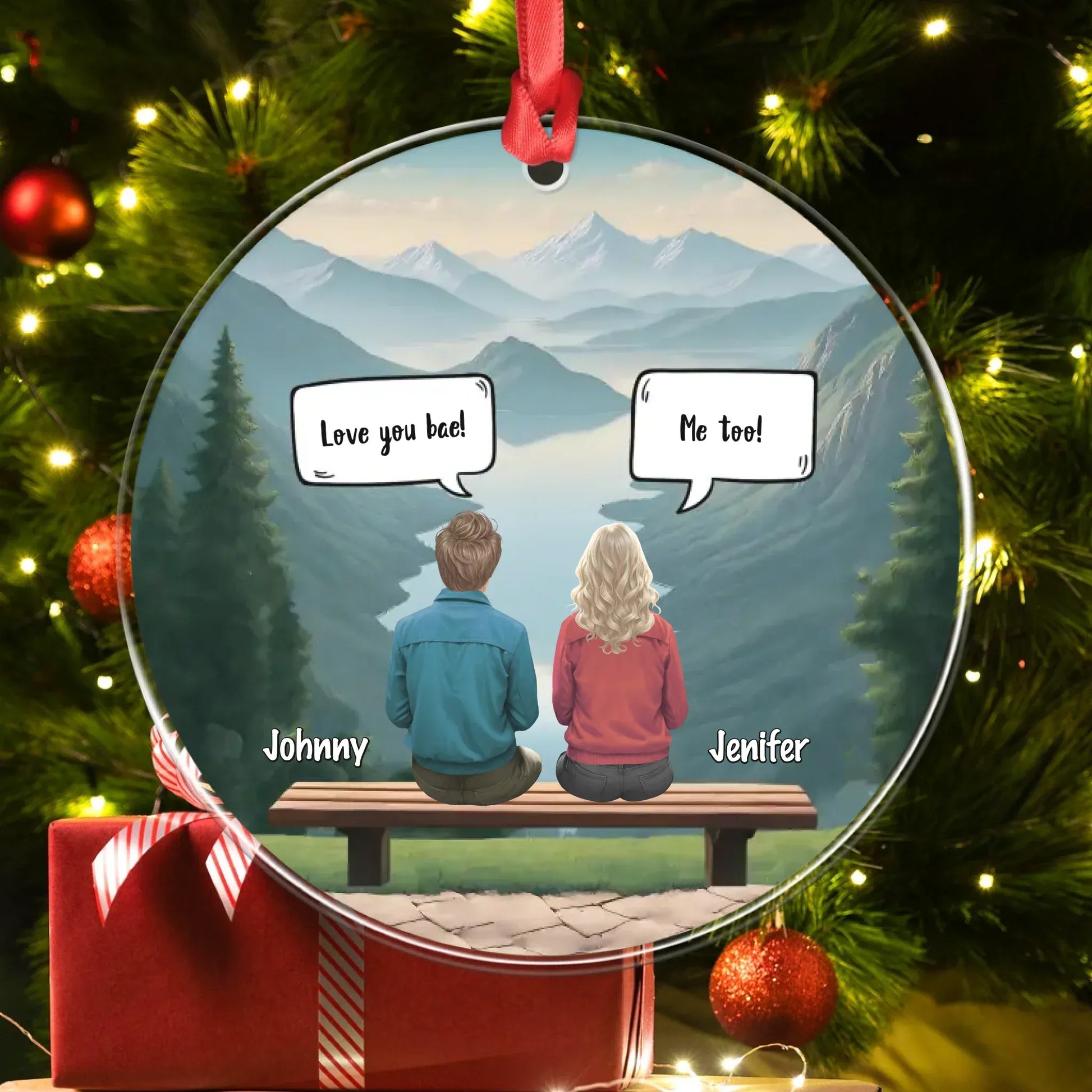 Personalized Ornaments Our Love Is An Adventure - Personalized Dating Couple Custom Acrylic Ornament