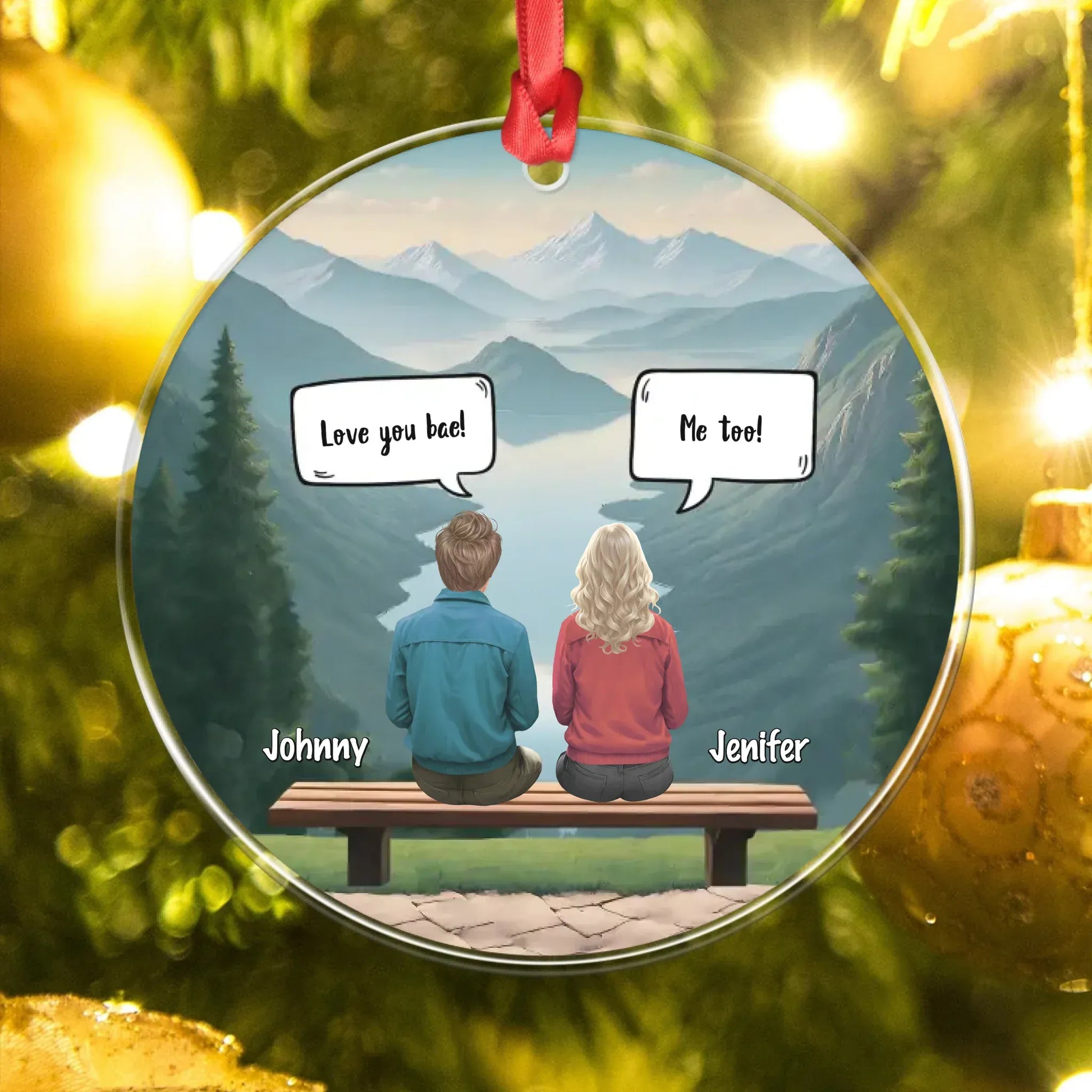 Personalized Ornaments Our Love Is An Adventure - Personalized Dating Couple Custom Acrylic Ornament