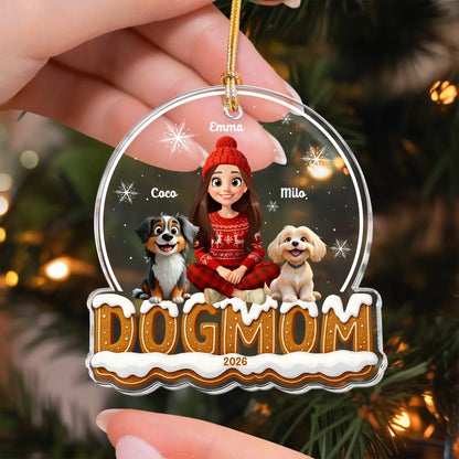 Personalized Ornaments Dog Mom 2025 - Personalized Dog Acrylic Ornament