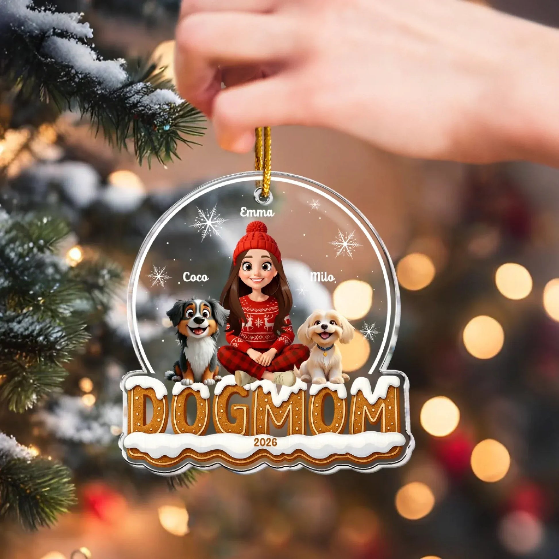 Personalized Ornaments Dog Mom 2025 - Personalized Dog Acrylic Ornament