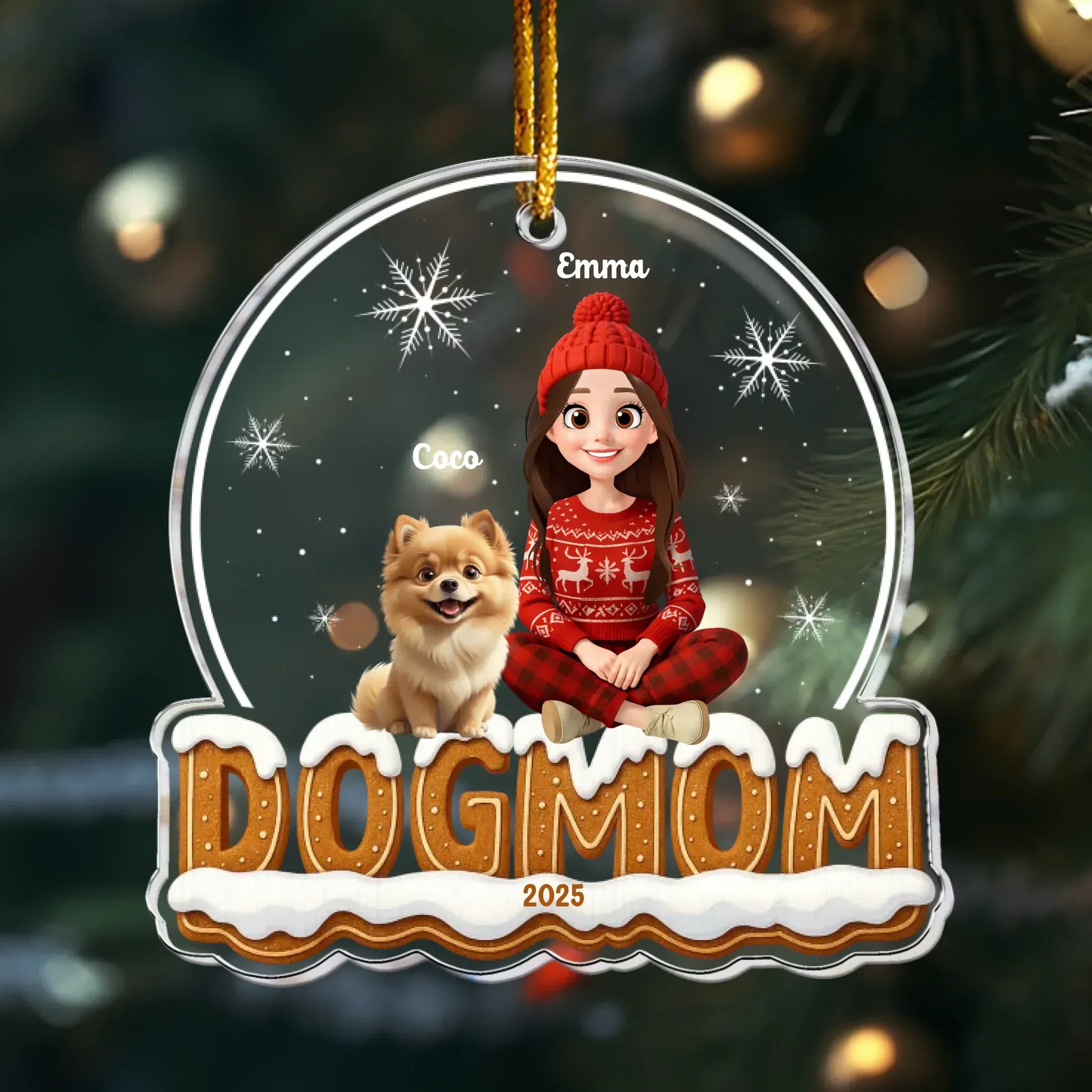 Personalized Ornaments Ornament Acrylic / Glass / 3.5in / 8.9cm Dog Mom 2025 - Personalized Dog Acrylic Ornament
