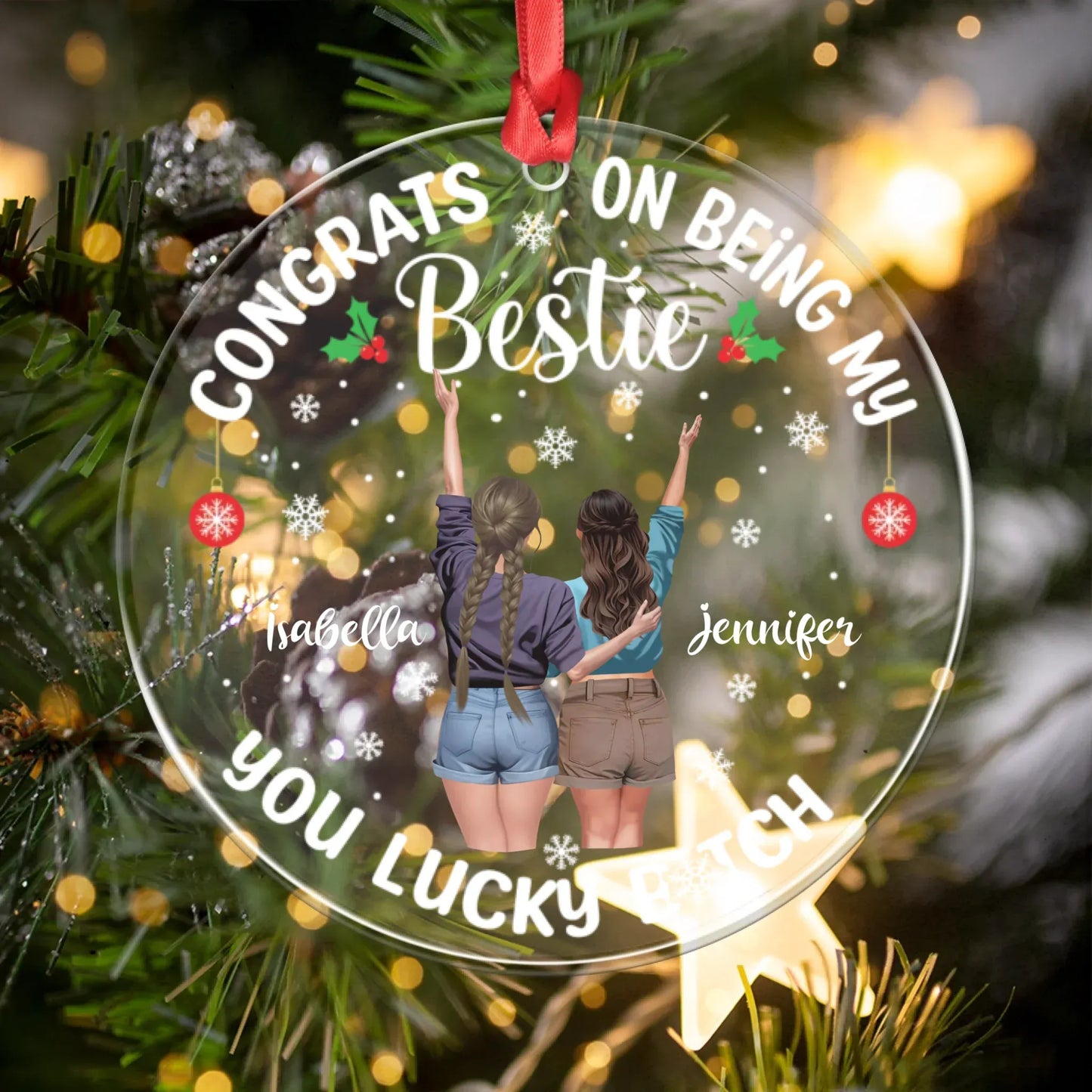 Personalized Ornaments Congrats On Being My Bestie - Personalized Besties Acrylic Ornament