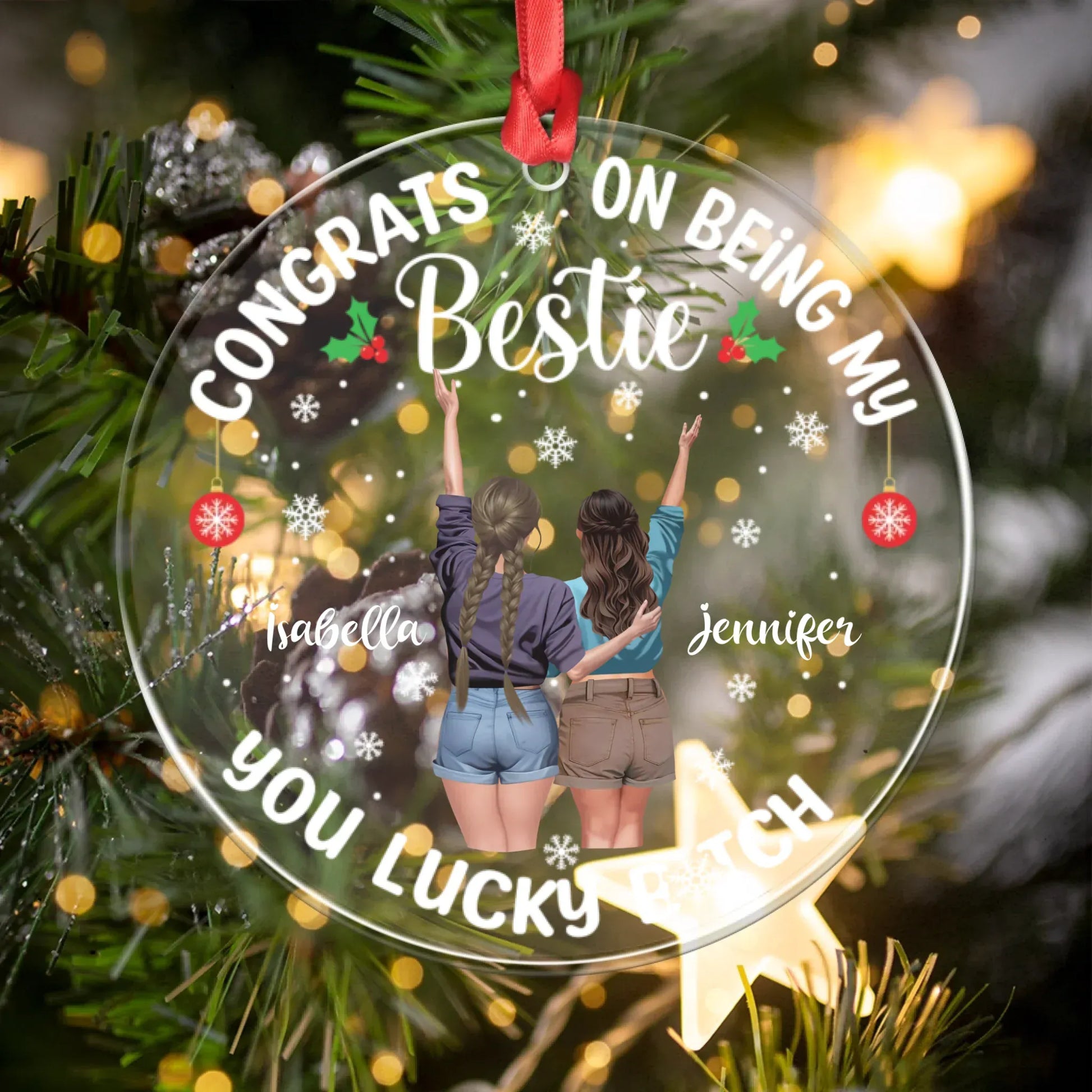 Personalized Ornaments Congrats On Being My Bestie - Personalized Besties Acrylic Ornament