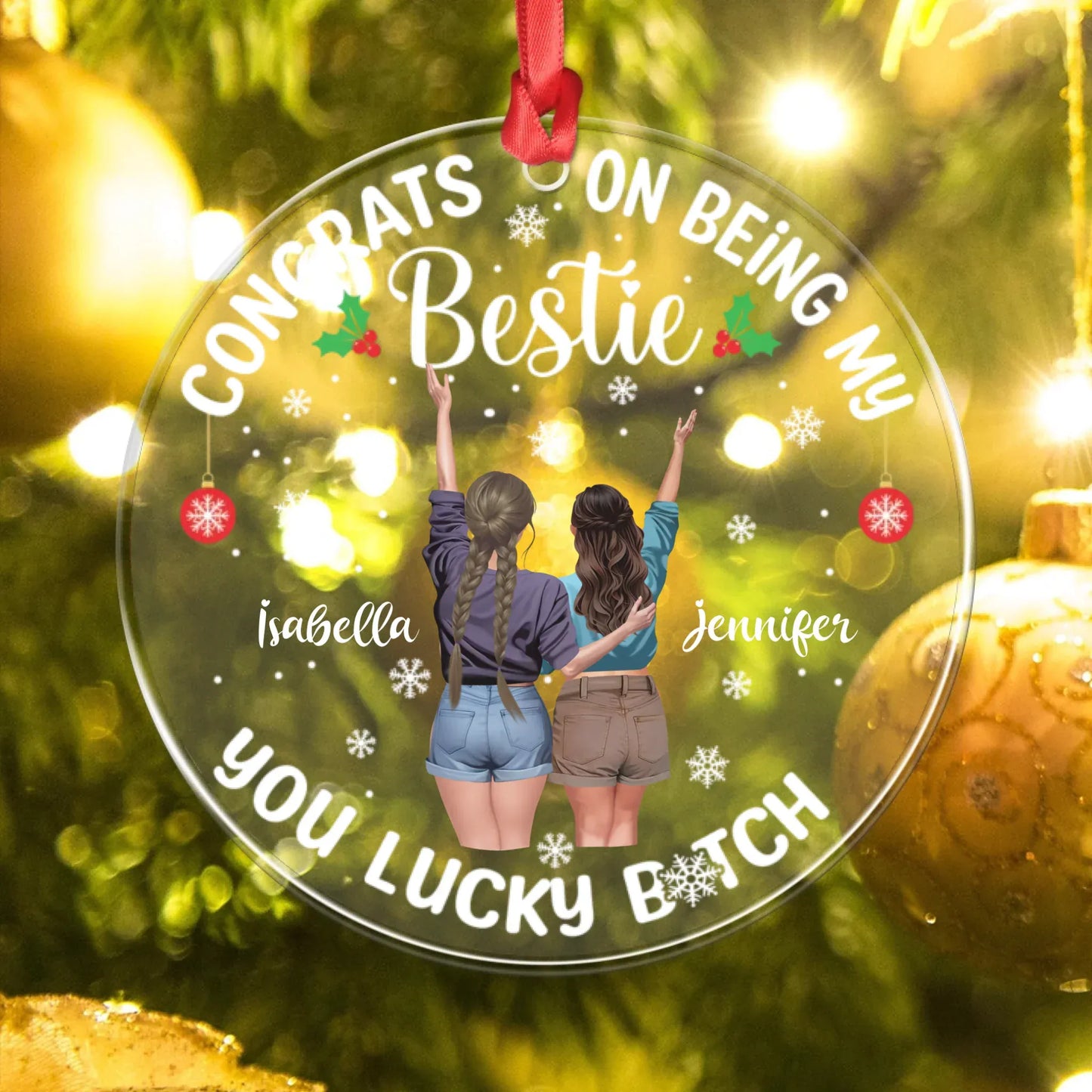 Personalized Ornaments Congrats On Being My Bestie - Personalized Besties Acrylic Ornament