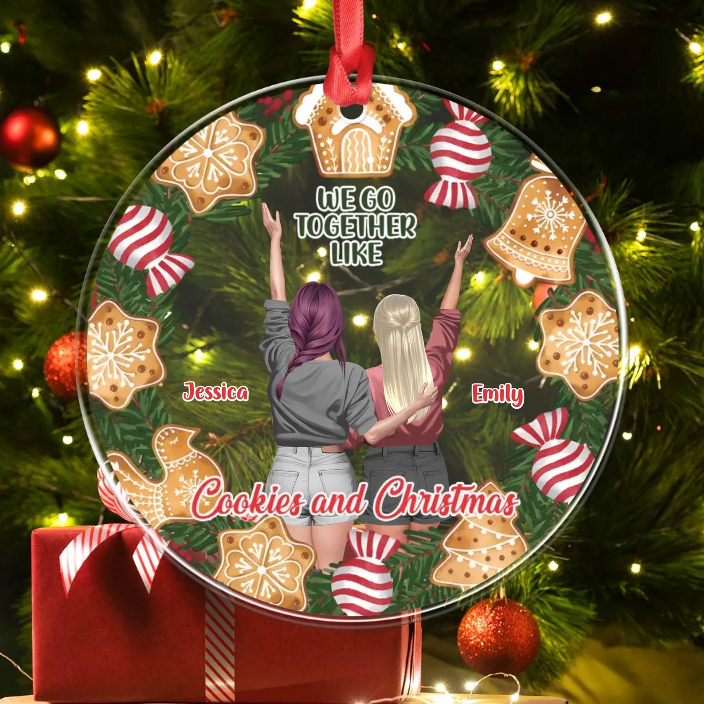 Personalized Ornaments We Go Together Like Cookies And Christmas - Personalized Best Friends Custom Acrylic Ornament