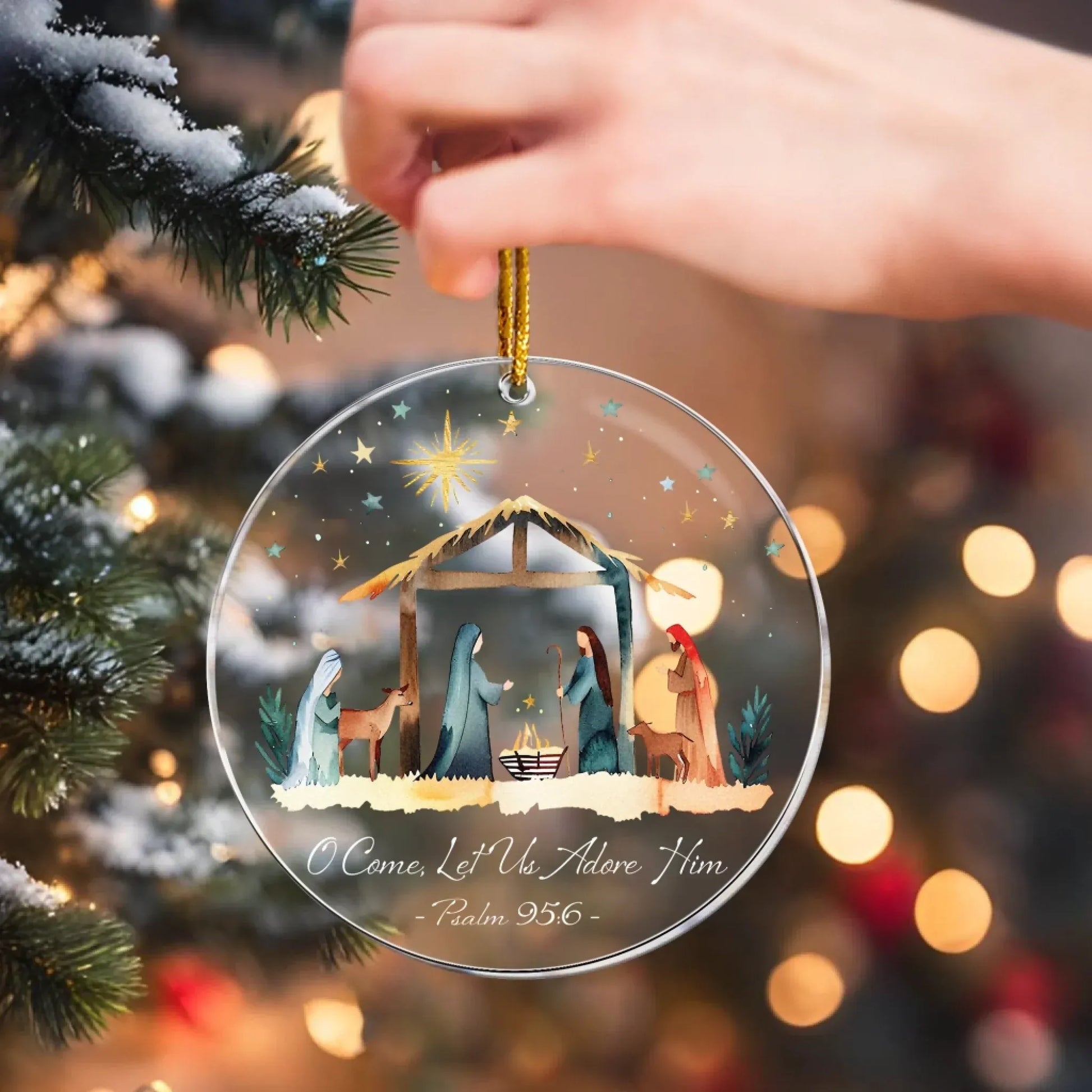 Personalized Ornaments The Greatest Gift Of All Christian Nativity Scene - Personalized Acrylic Ornament