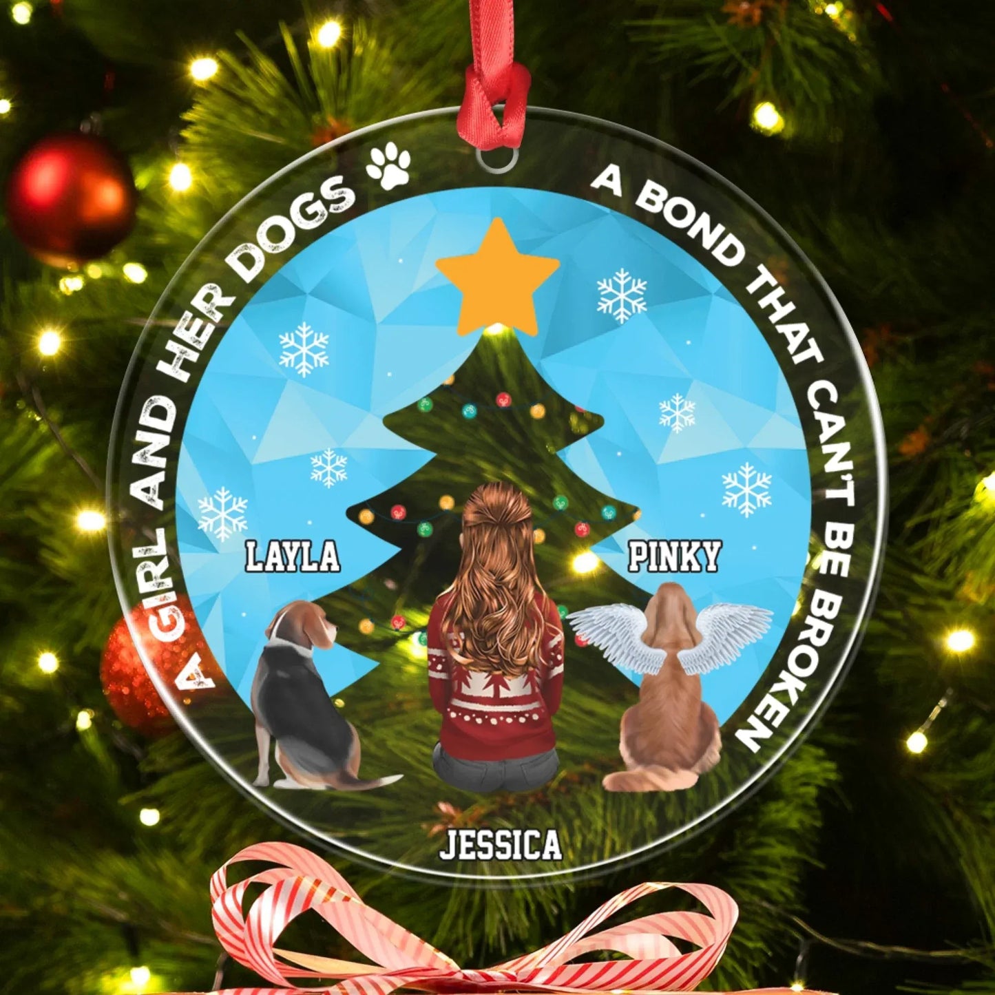 Personalized Ornaments A Bond Can't Be Broken - Personalized Dog Lovers Custom Acrylic Ornament