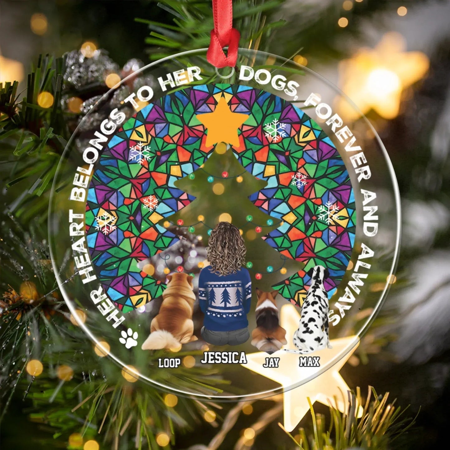 Personalized Ornaments A Bond Can't Be Broken - Personalized Dog Lovers Custom Acrylic Ornament