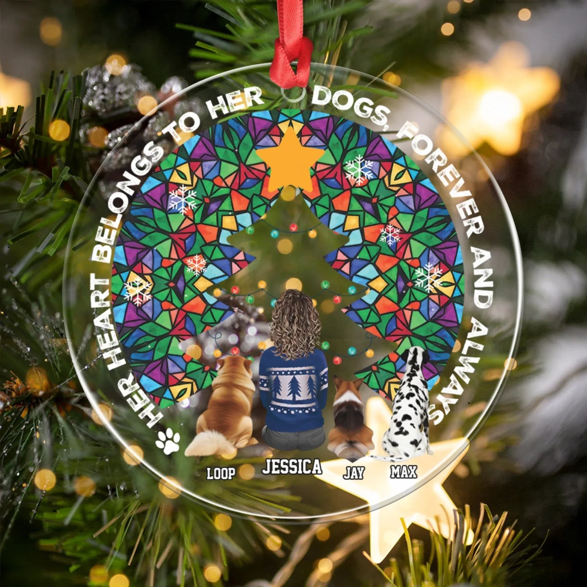 Personalized Ornaments A Bond Can't Be Broken - Personalized Dog Lovers Custom Acrylic Ornament