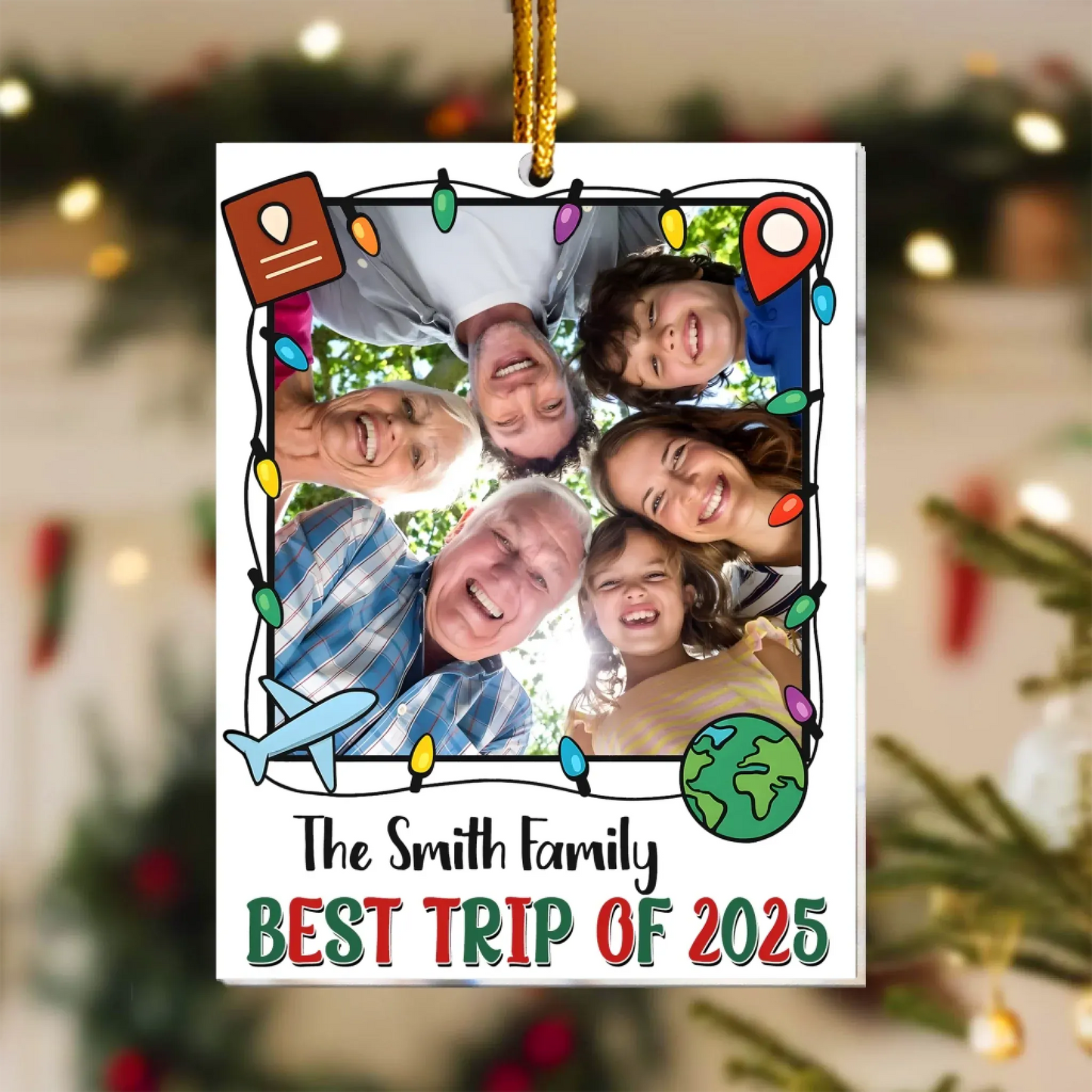 Personalized Ornaments Best Trip Of 2025 - Family Holiday Keepsake - Personalized Acrylic Photo Ornament