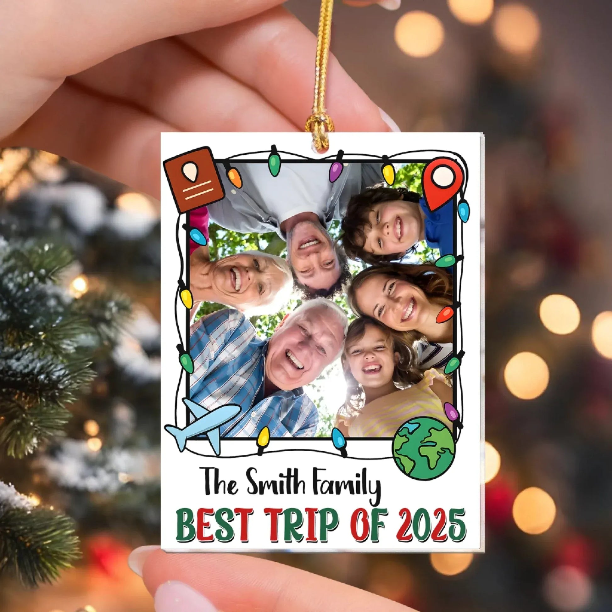 Personalized Ornaments Best Trip Of 2025 - Family Holiday Keepsake - Personalized Acrylic Photo Ornament