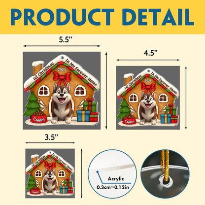 Personalized Ornaments 1st In My Forever Home Christmas - Merry Woofmas 2025 - Personalized Pet Acrylic Ornament