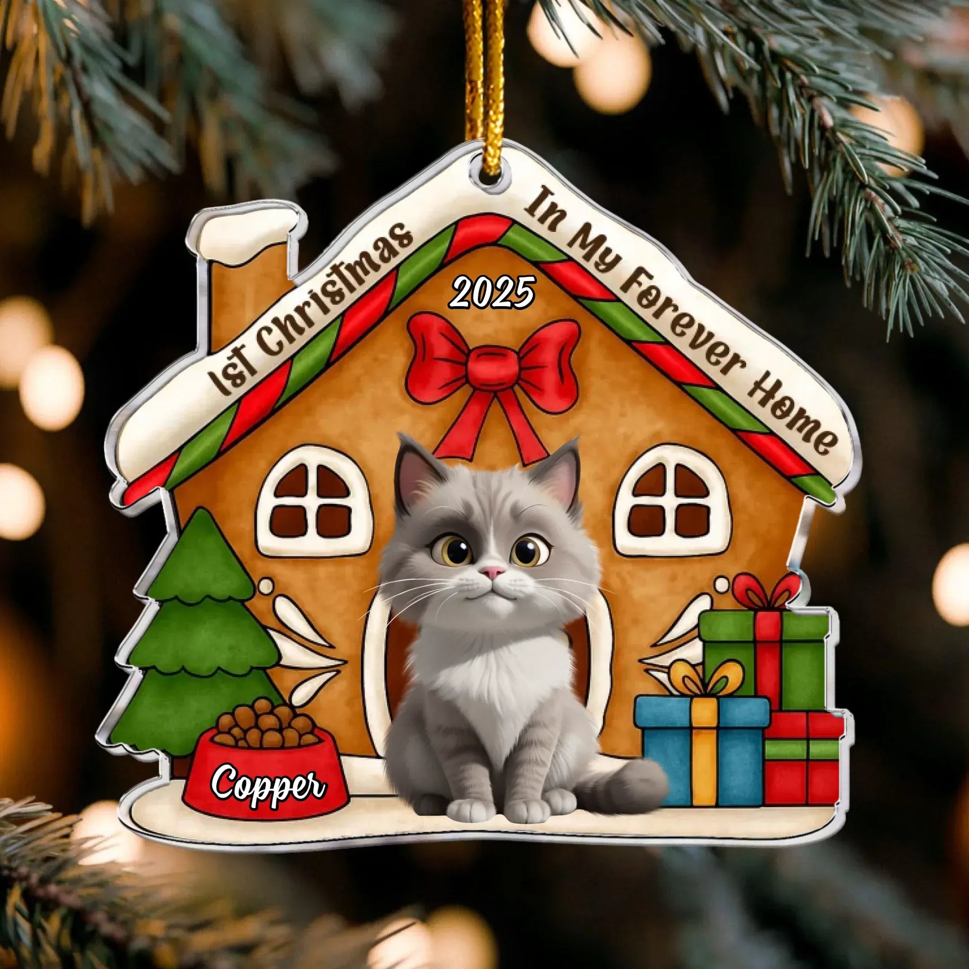 Personalized Ornaments Ornament Acrylic / Glass / 3.5in / 8.9cm 1st In My Forever Home Christmas - Merry Woofmas 2025 - Personalized Pet Acrylic Ornament
