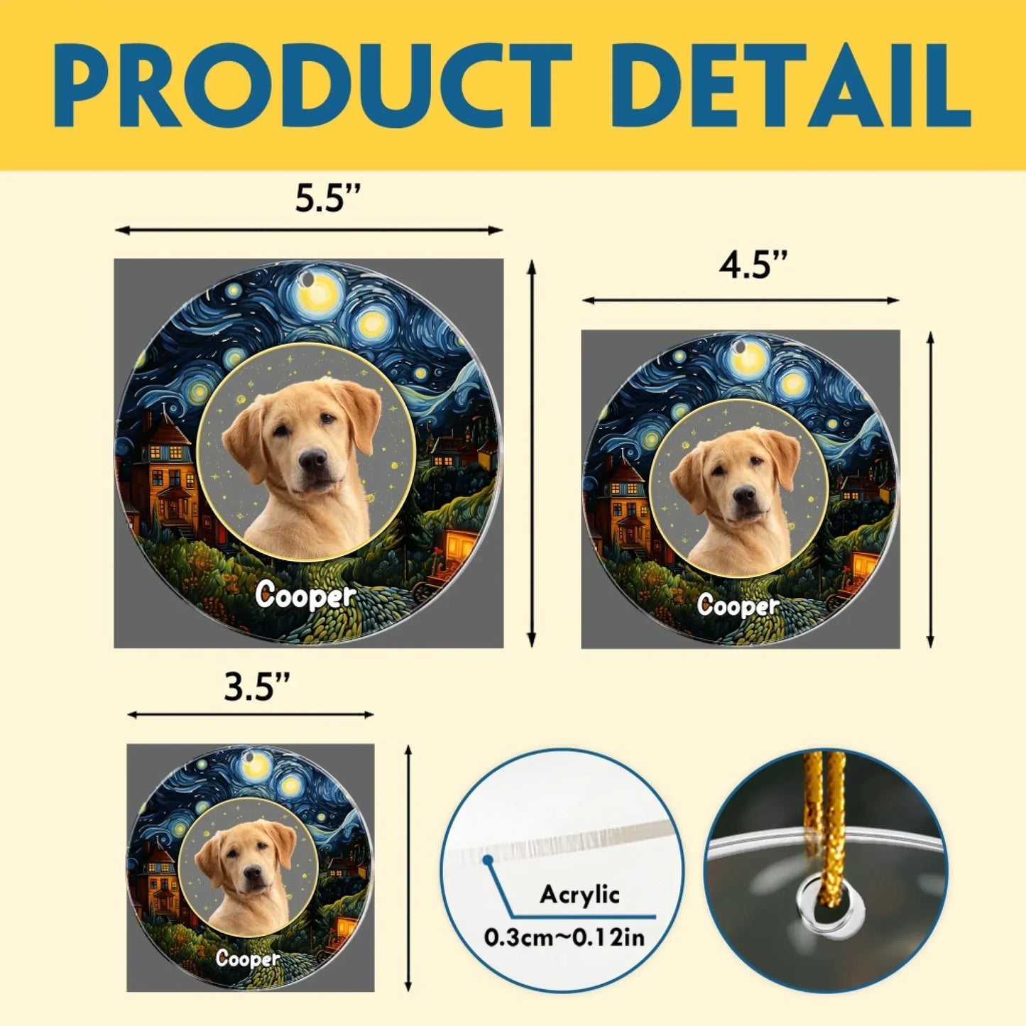 Personalized Ornaments Under The Starry Sky Forever - Personalized Dog Memorial Photo Ornament