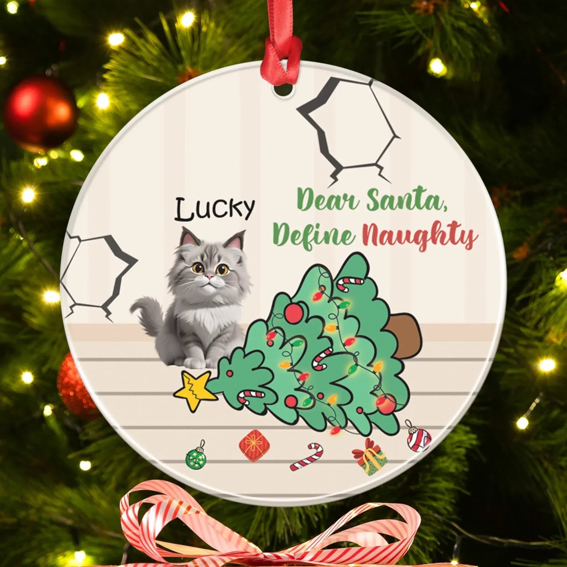 Personalized Ornaments Dear Santa, Define Naughty - Personalized Dog And Cat Lovers Custom Acrylic Ornament